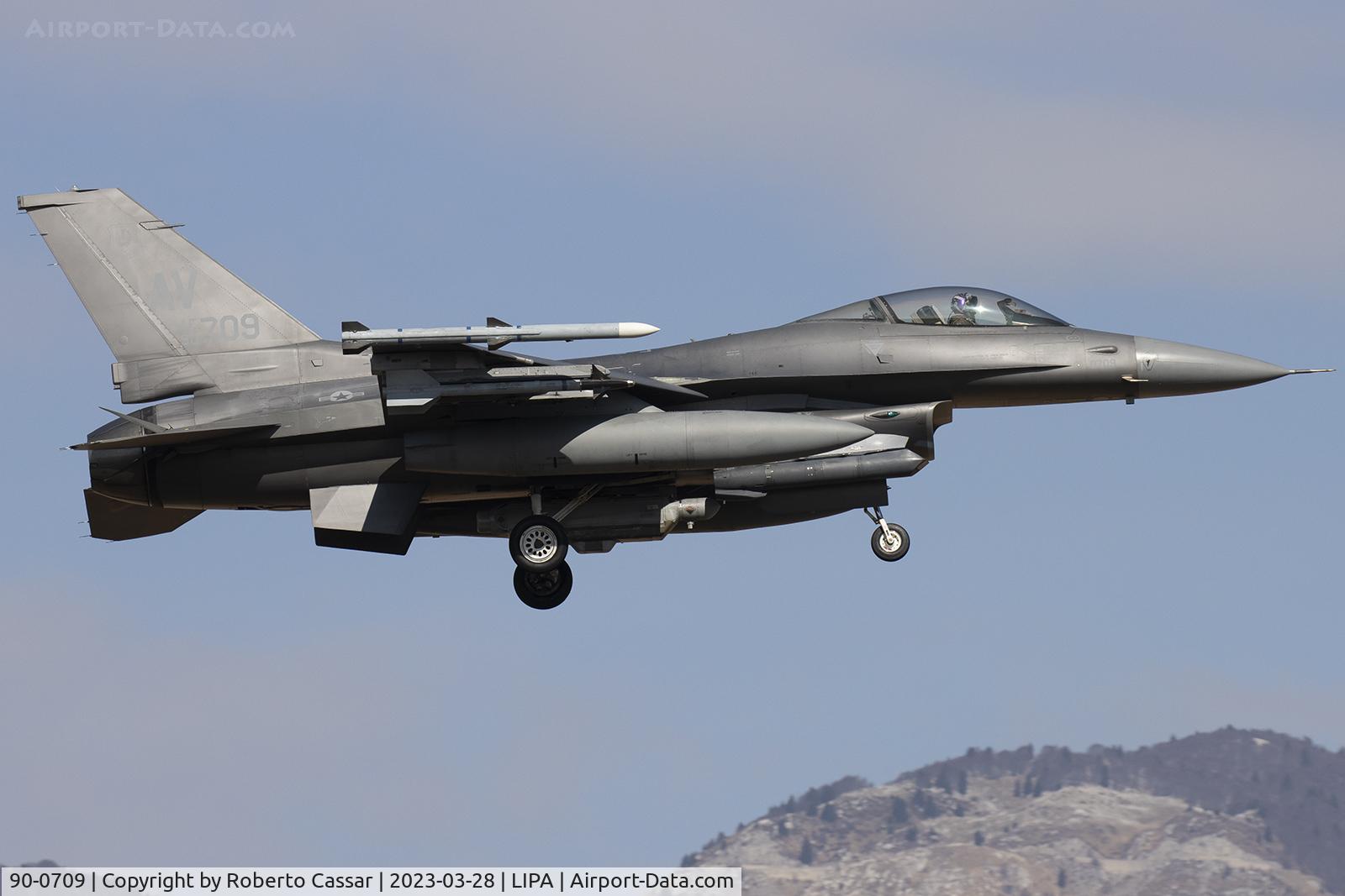 90-0709, 1990 General Dynamics F-16CG Night Falcon C/N 1C-317, Aviano 2023