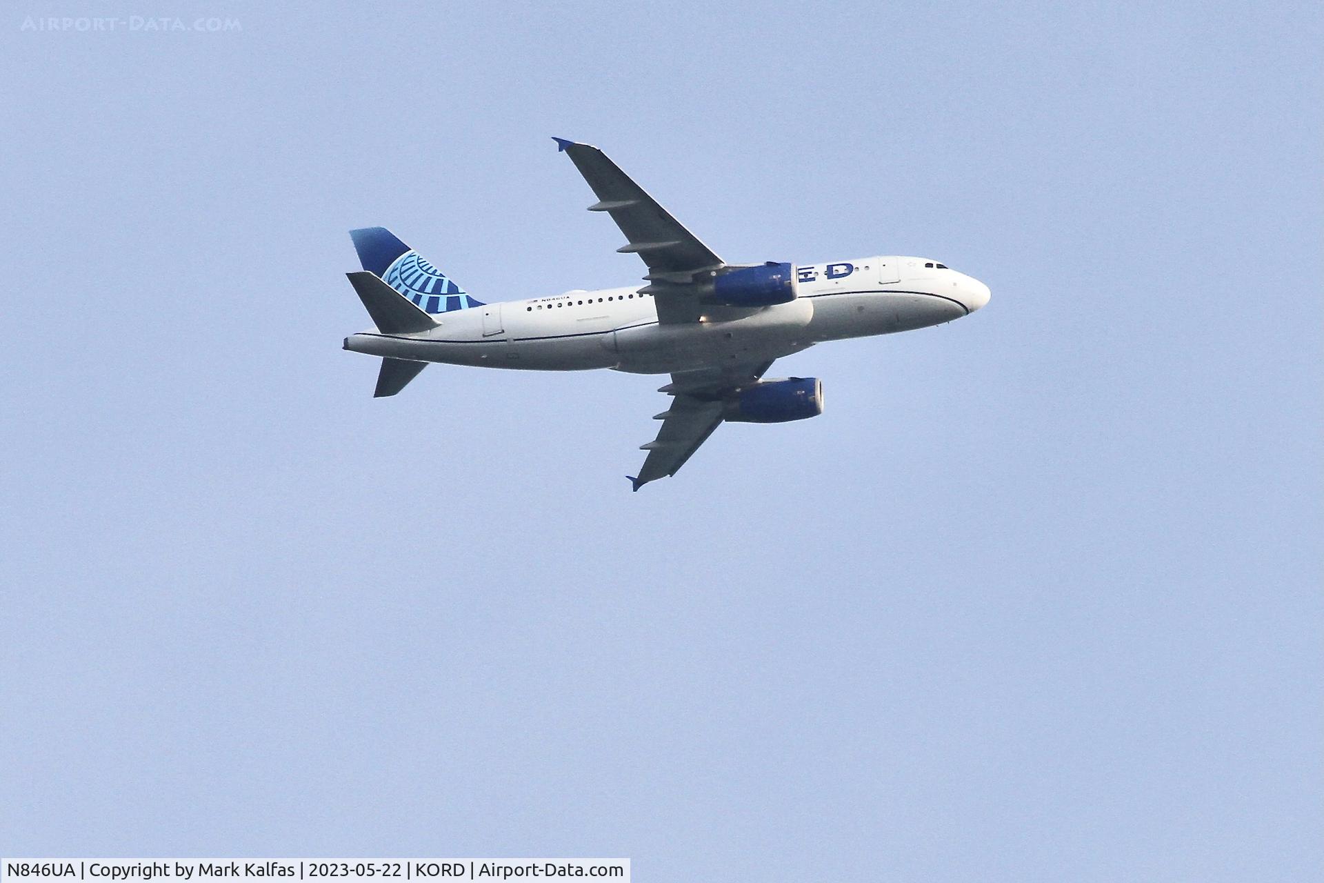 N846UA, 2001 Airbus A319-131 C/N 1600, United Airlines A319 N846UA UA771 BNA-ORD