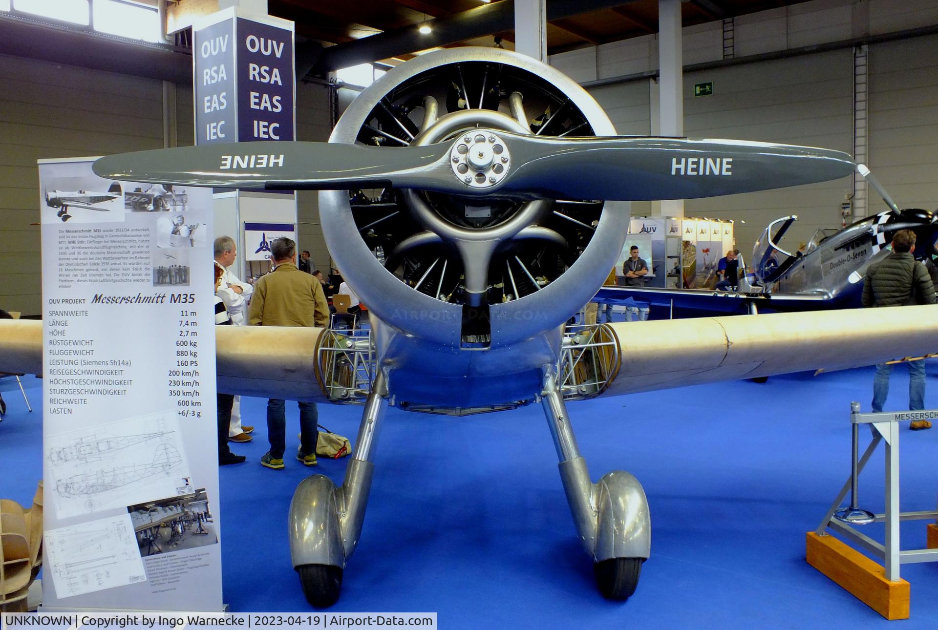 UNKNOWN, Fliegerwerft eV / Messerschmitt M35 replica C/N 01, Fliegerwerft e.V. Messerschmitt M35 single seater replica (still under construction) at the AERO 2023, Friedrichshafen