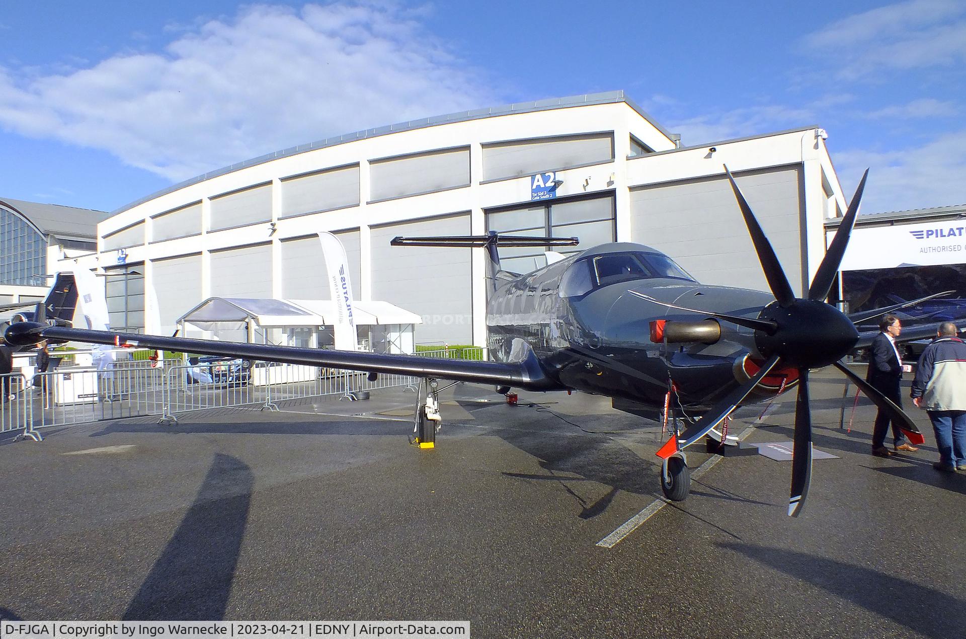 D-FJGA, 2002 Pilatus PC-12/45 C/N 477, Pilatus PC-12/45 with 7-bladed MT propeller at the AERO 2023, Friedrichshafen