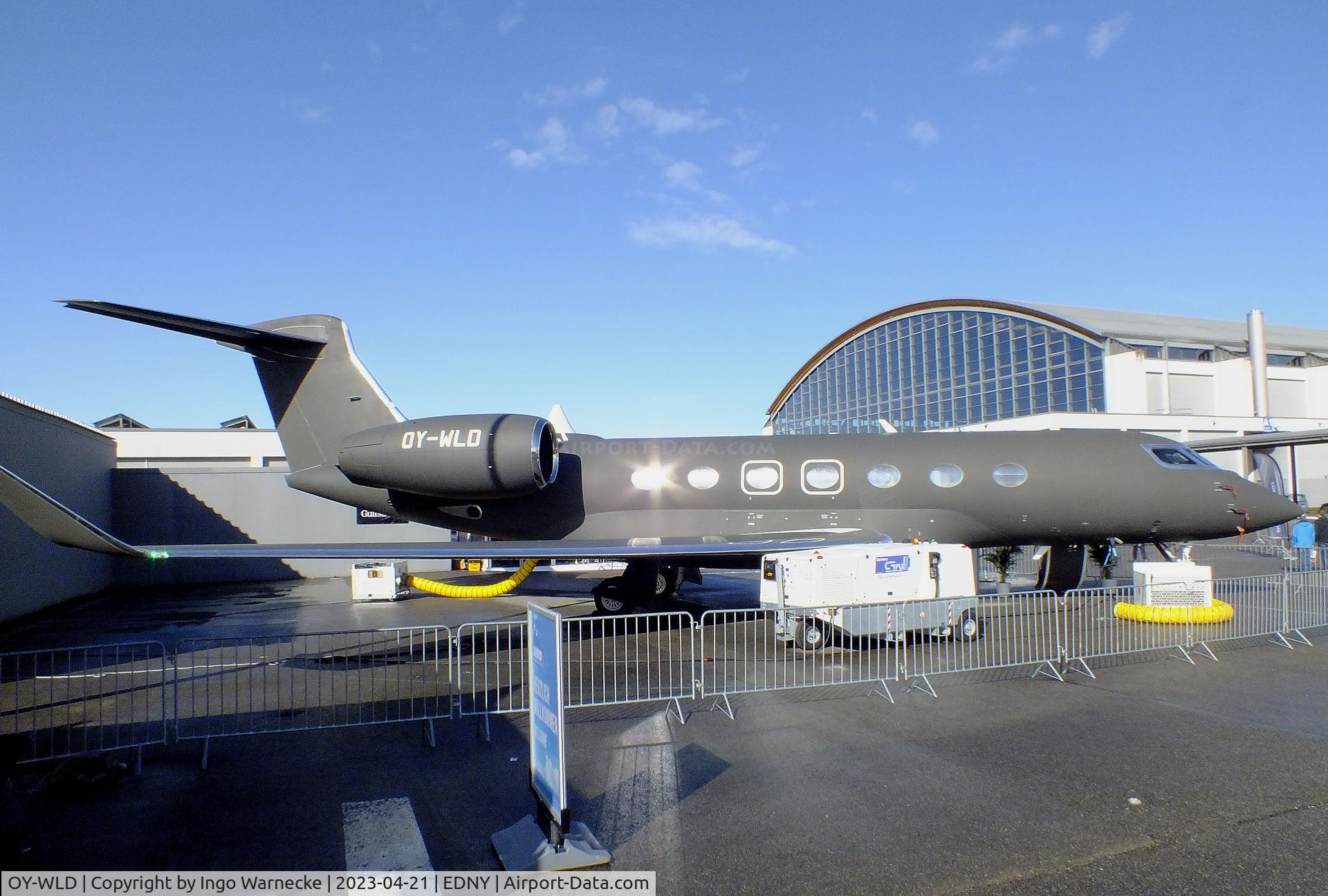 OY-WLD, 2018 Gulfstream Aerospace GVII-G500 C/N 72019, Gulfstream G VII (G500) at the AERO 2023, Friedrichshafen