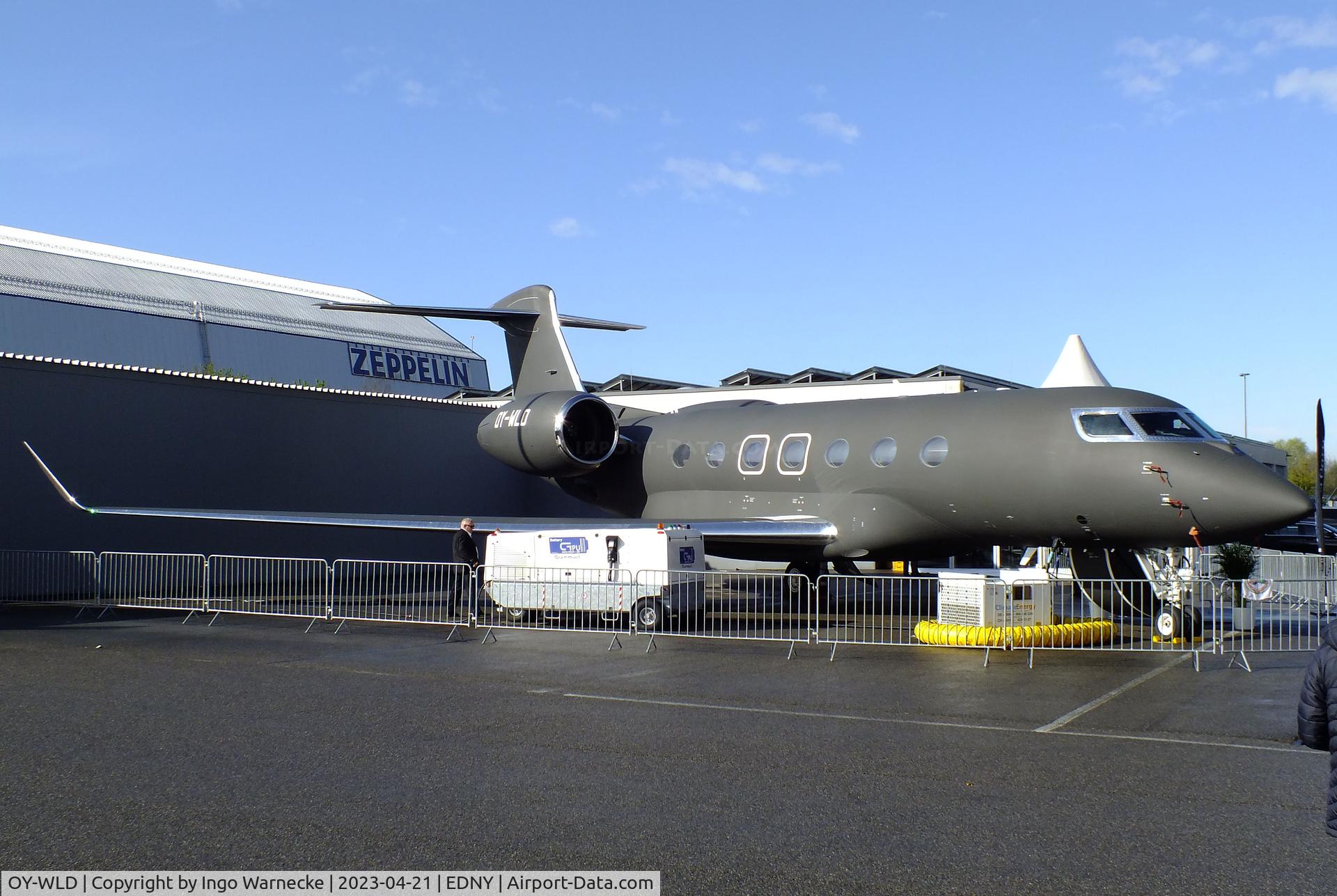 OY-WLD, 2018 Gulfstream Aerospace GVII-G500 C/N 72019, Gulfstream G VII (G500) at the AERO 2023, Friedrichshafen