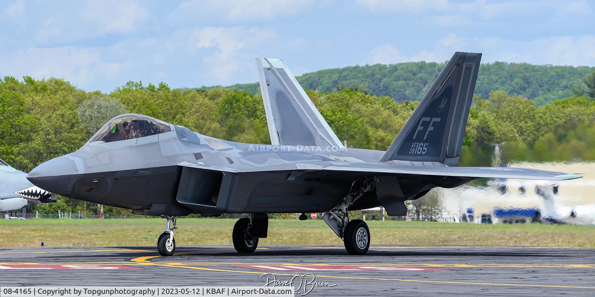 08-4165, Lockheed Martin F-22A Raptor C/N 4165, Former 104th FW maintainer & pilot now flying F-22's comes back home for the Westfield air show