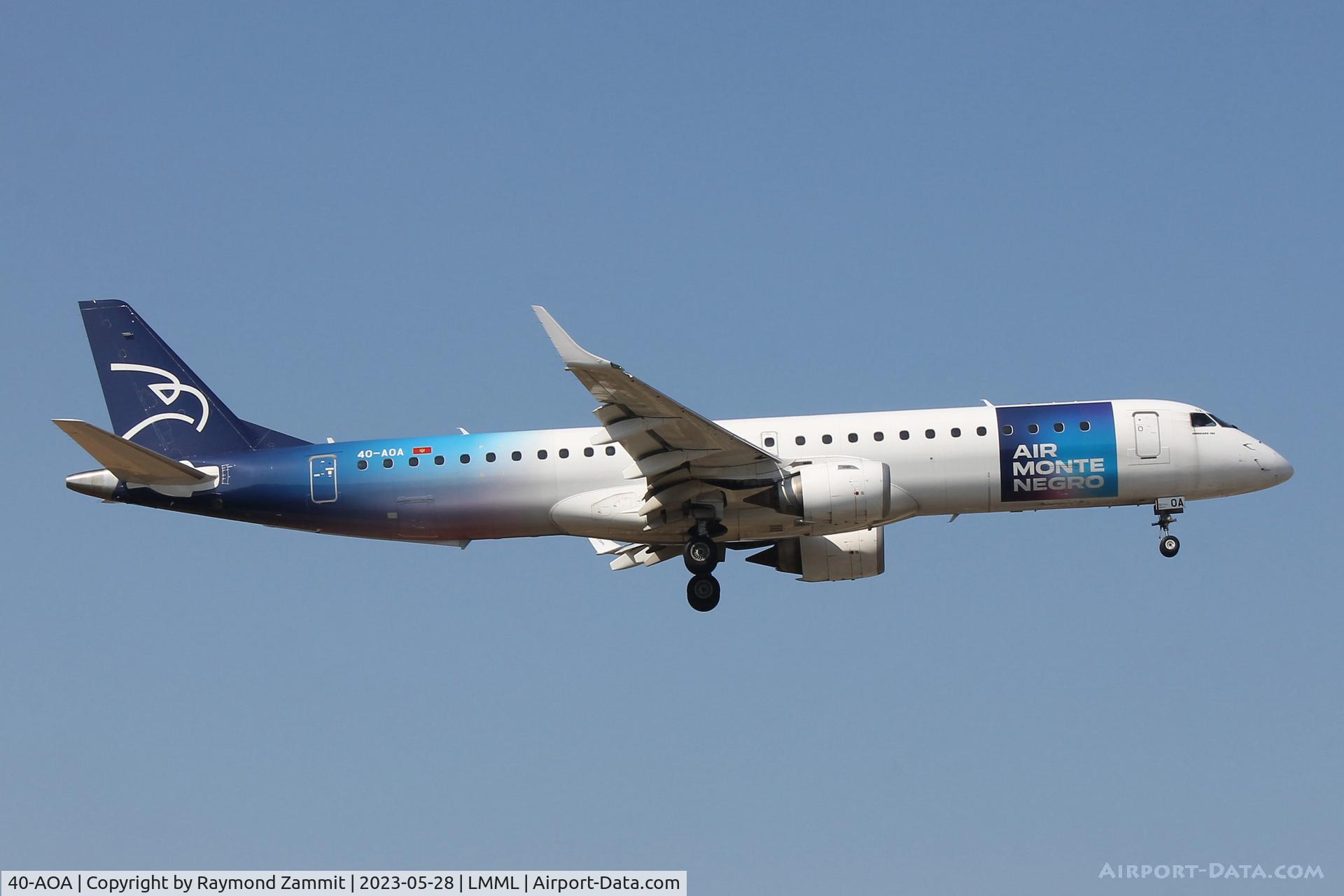 40-AOA, Embraer ERJ-190-100 C/N 19000180, Embraer ERJ-190 40-AOA Montenegro Airlines