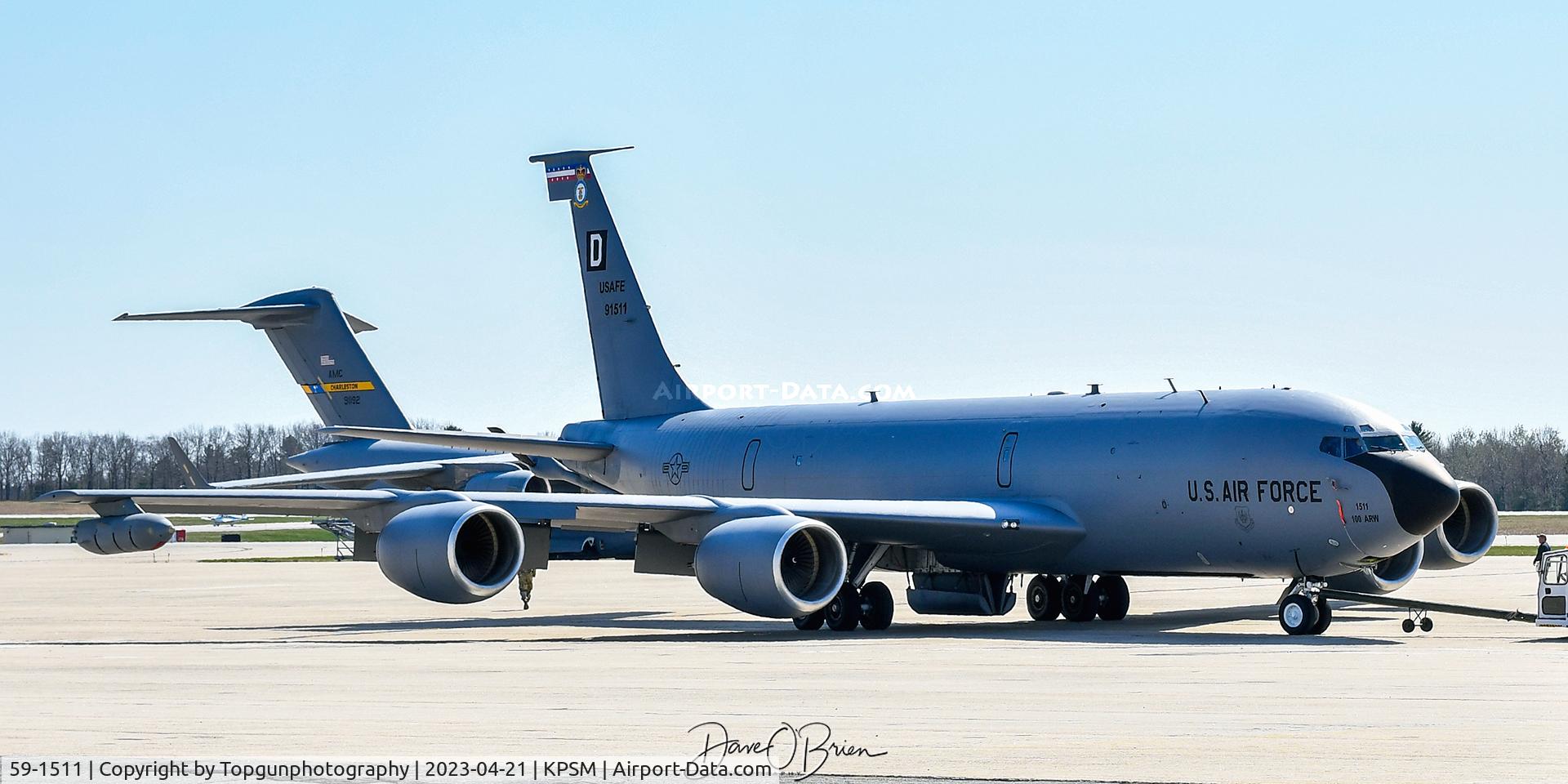 59-1511, 1959 Boeing KC-135R Stratotanker C/N 17999, ROMA32 gets backed out to the edge of the ramp
