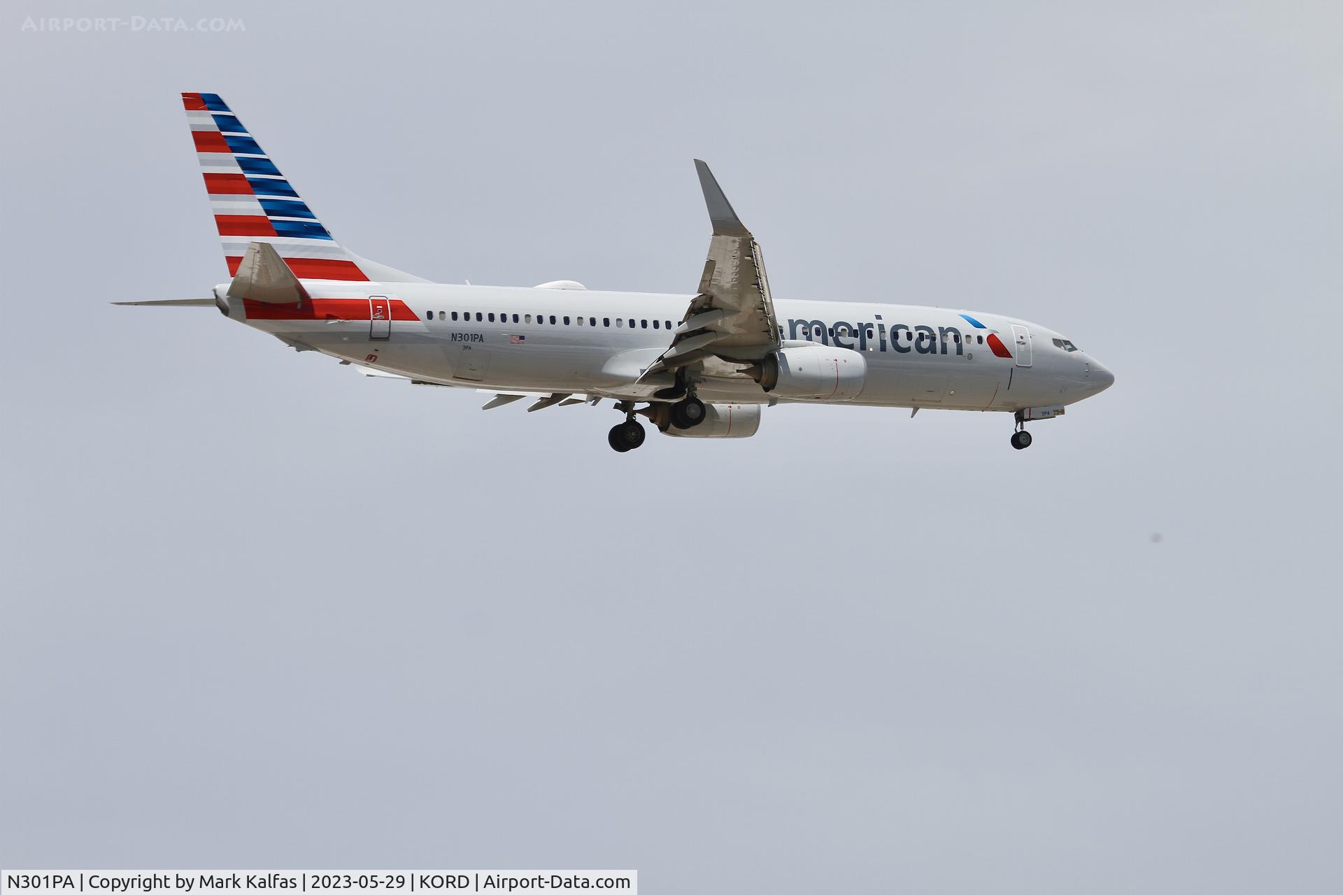 N301PA, 2016 Boeing 737-800 C/N 31255, American Airlines B738, N301PA AA282 MBJ-ORD, on final 10L KORD