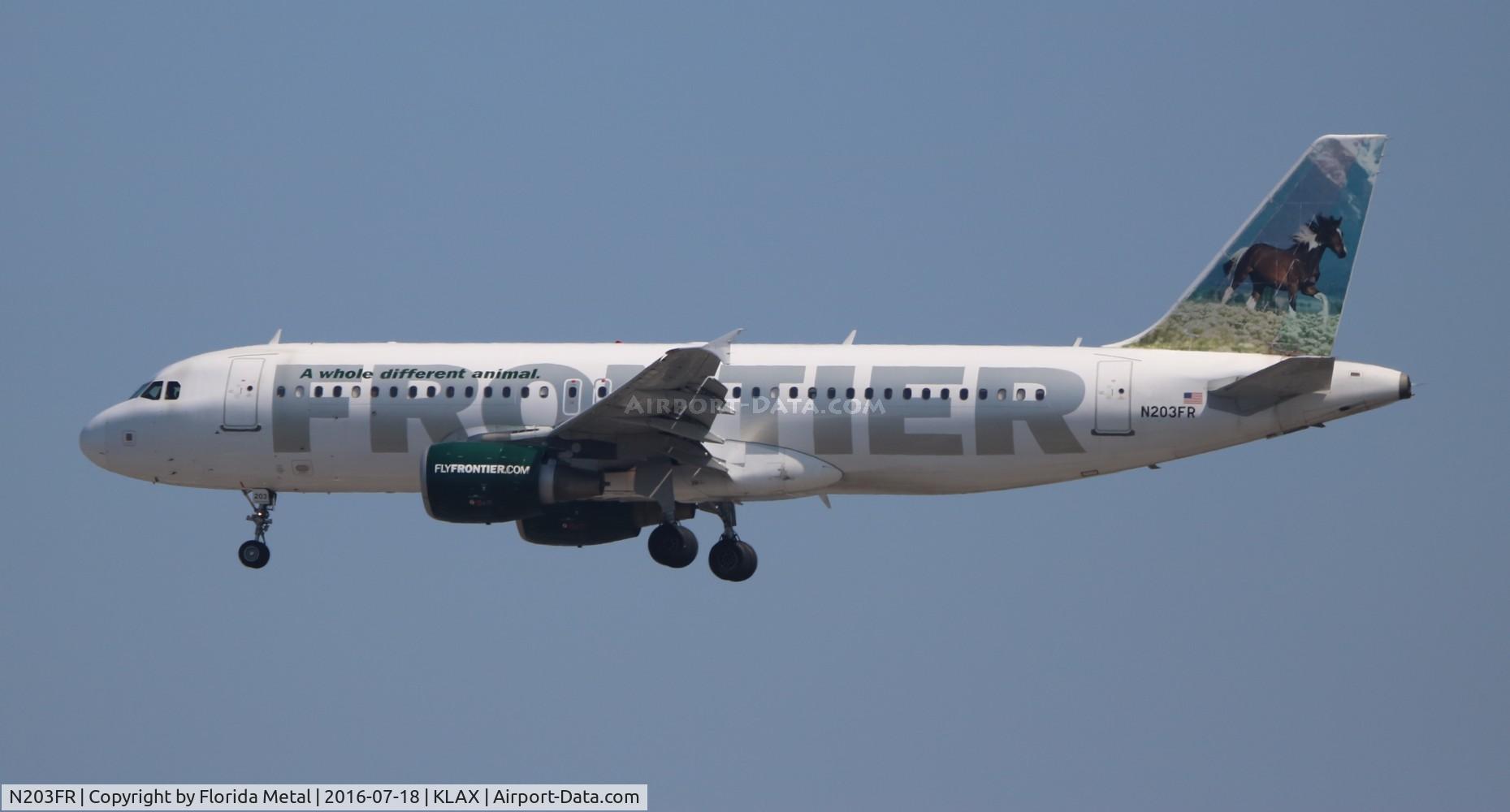 N203FR, 2002 Airbus A320-214 C/N 1806, FFT A320 Sally zx LAX north side