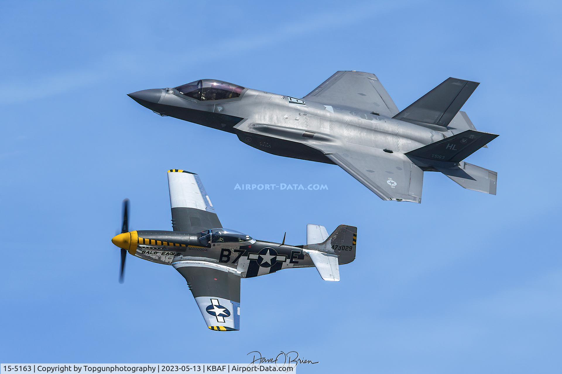 15-5163, 2015 Lockheed Martin F-35A Lightning II C/N AF-138, BEO & Jim Beasley JR flying the P-51 Heritage demo