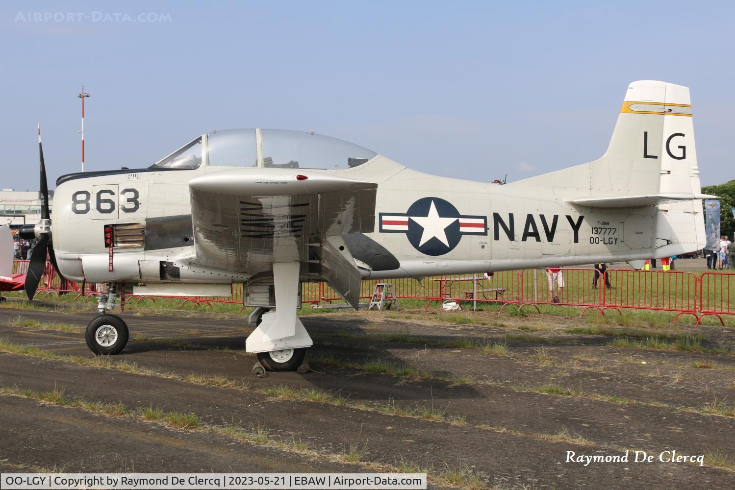 OO-LGY, 1954 North American T-28B Trojan C/N 200-140, At Antwerp Airport.