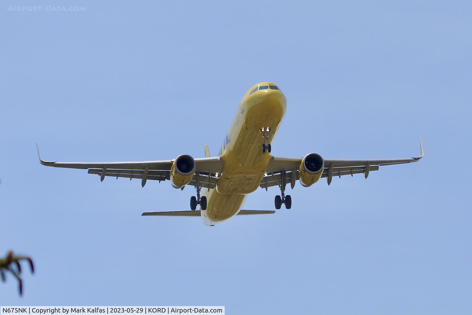 N675NK, 2017 Airbus A321-231 C/N 7668, Spirit Airlines A321 N675NK NK1293 LAS-ORD, on approach to 10C KORD
