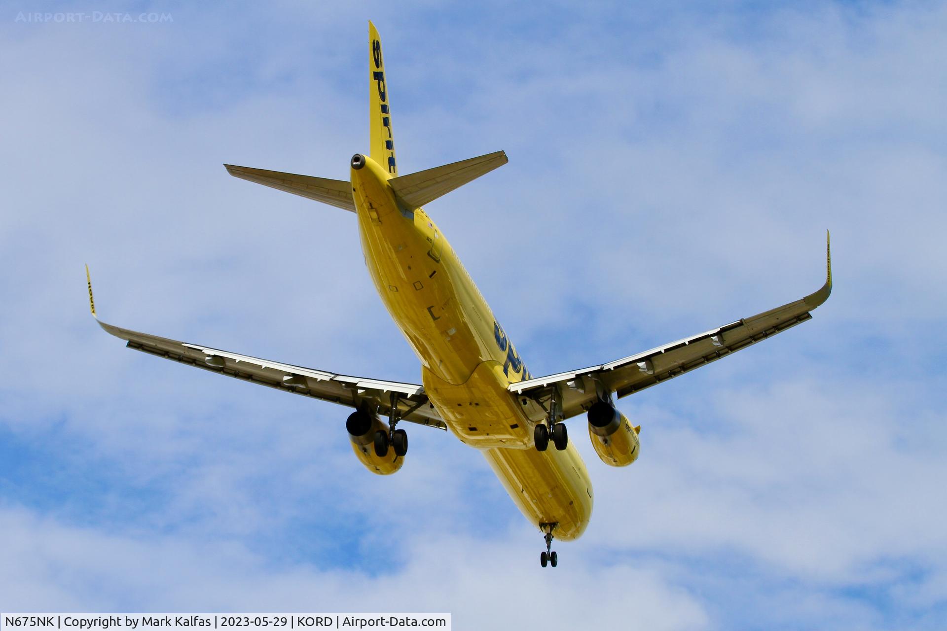 N675NK, 2017 Airbus A321-231 C/N 7668, Spirit Airlines A321 N675NK NK1293 LAS-ORD, on approach to 10C KORD