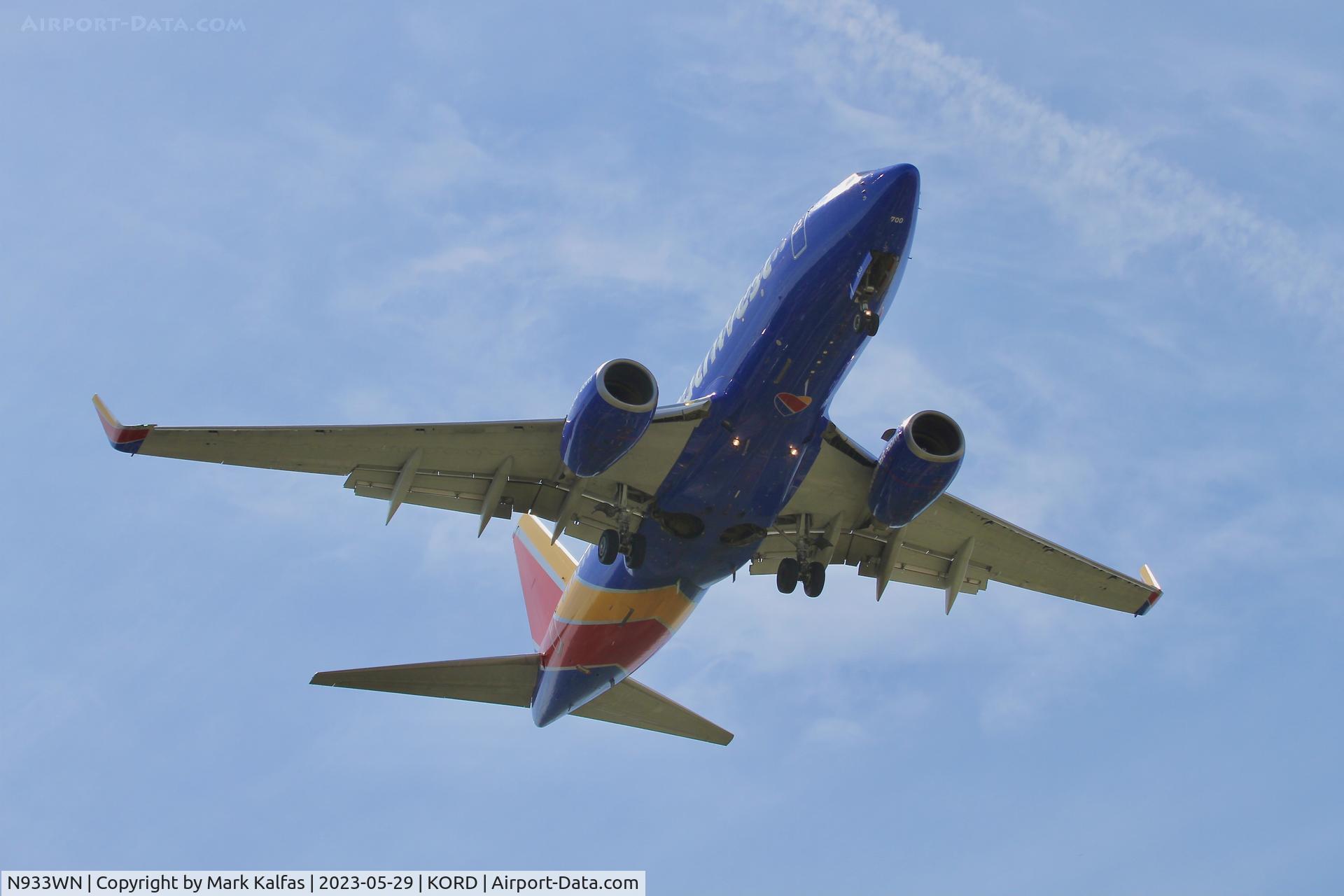 N933WN, 2009 Boeing 737-7H4 C/N 36640, SouthWest B737 N933WN SWA1418 BNA-ORD, 10C approach KORD