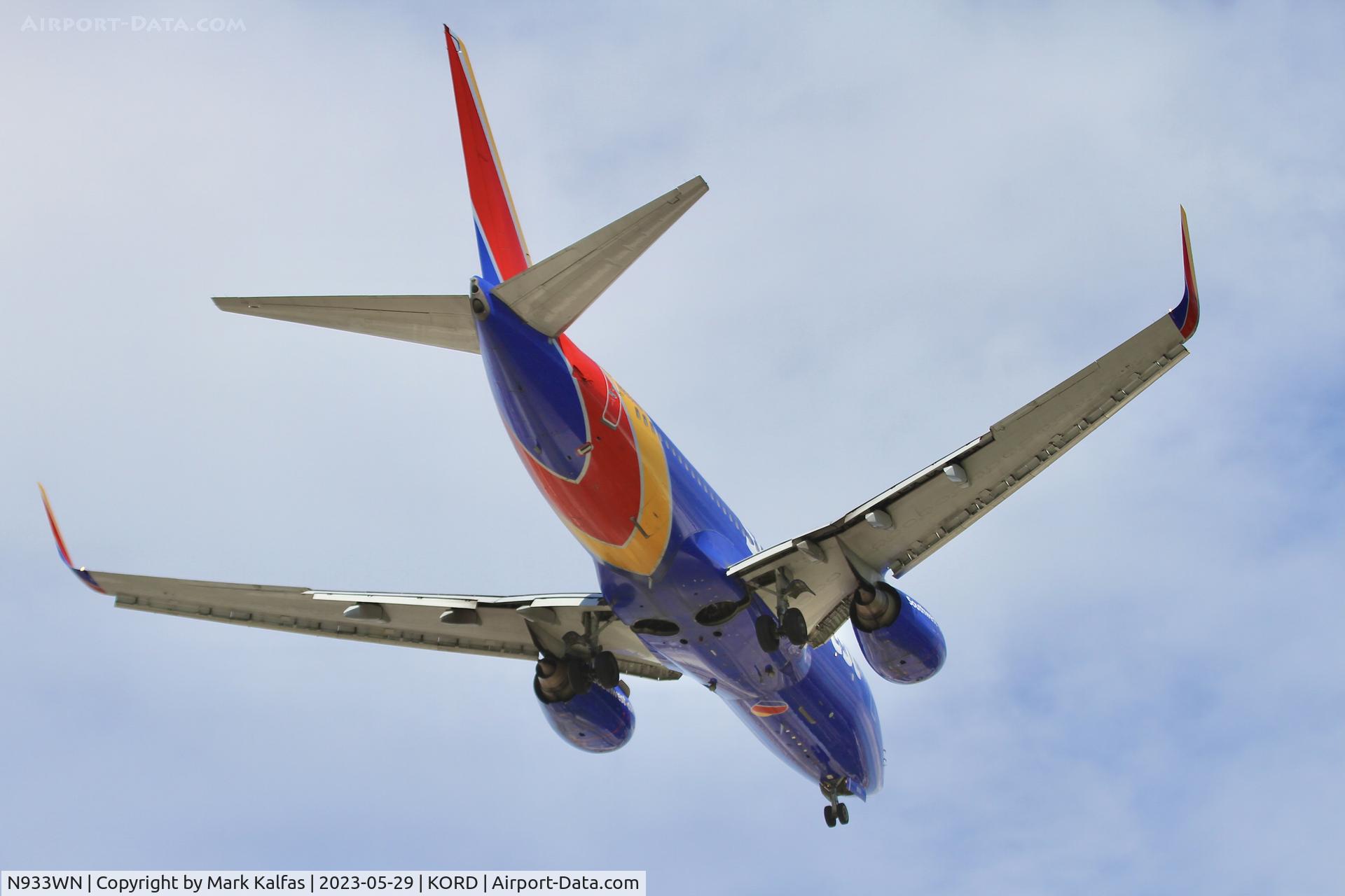 N933WN, 2009 Boeing 737-7H4 C/N 36640, SouthWest B737 N933WN SWA1418 BNA-ORD, 10C approach KORD