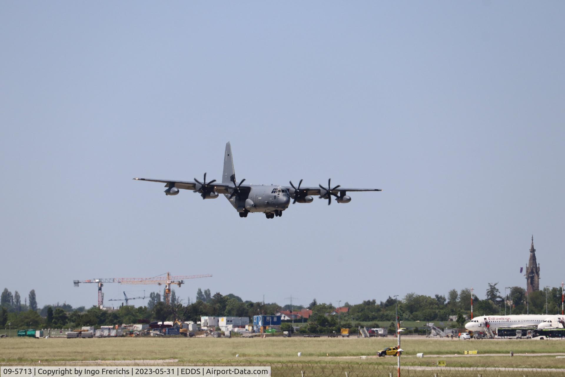 09-5713, 2012 Lockheed Martin MC-130J Commando II C/N 382-5713, 09-5713 approaching runway 07 at Stuttgart airport.