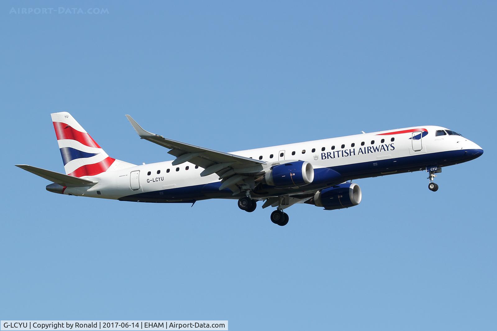 G-LCYU, 2014 Embraer 190SR (ERJ-190-100SR) C/N 19000674, at spl