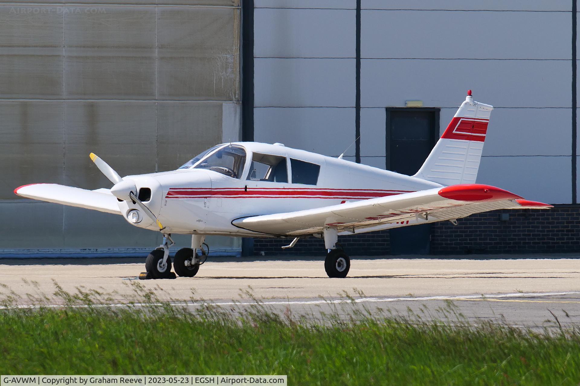 G-AVWM, 1967 Piper PA-28-140 Cherokee C/N 28-24005, Parked at Norwich.