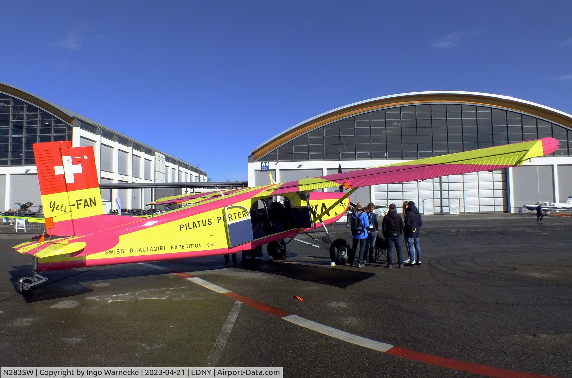 N283SW, 1962 Pilatus PC-6/350-H2 C/N 540, Pilatus PC-6/350-H2 Porter, displayed in the colours of HB-FAN of the Swiss Himalaya Expedition 1960, at the AERO 2023, Friedrichshafen
