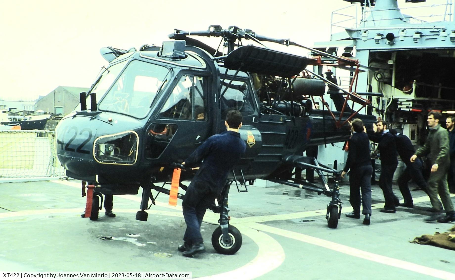 XT422, 1964 Westland Wasp HAS.1 C/N F9592, Port of Ghent,  Belgium slide scan