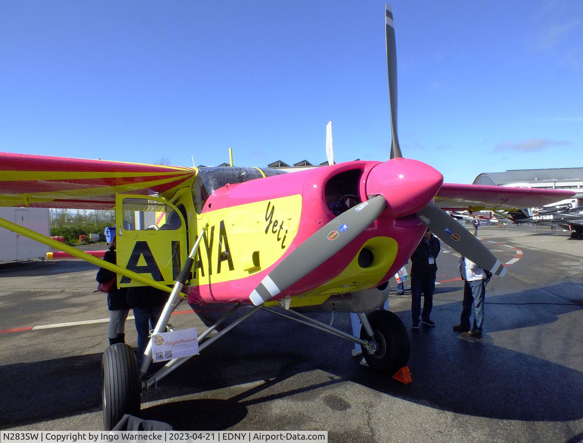N283SW, 1962 Pilatus PC-6/350-H2 C/N 540, Pilatus PC-6/350-H2 Porter, displayed in the colours of HB-FAN of the Swiss Himalaya Expedition 1960, at the AERO 2023, Friedrichshafen