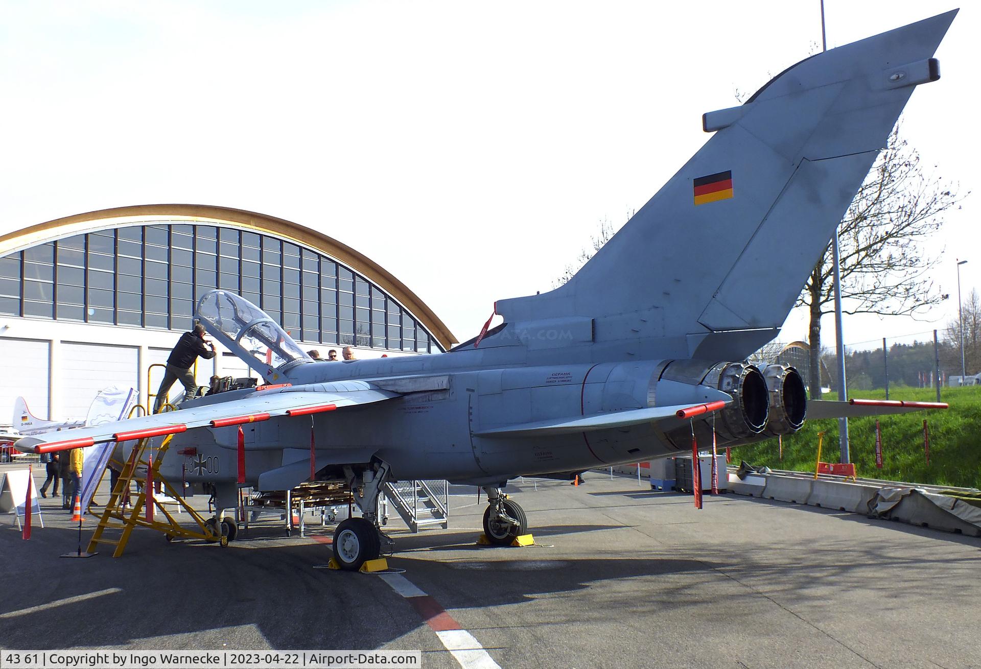 43 61, Panavia Tornado IDS C/N 162/GS034/4061, Panavia Tornado IDS of the Luftwaffe (German Air Force) (now a travelling exhibit with reg 43+00) at the AERO 2023, Friedrichshafen