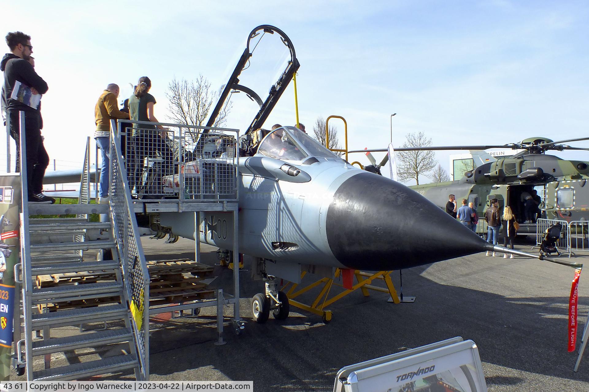 43 61, Panavia Tornado IDS C/N 162/GS034/4061, Panavia Tornado IDS of the Luftwaffe (German Air Force) (now a travelling exhibit with reg 43+00) at the AERO 2023, Friedrichshafen