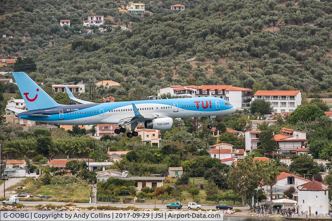 G-OOBG, 1999 Boeing 757-236 C/N 29942, Landing at Skiathos