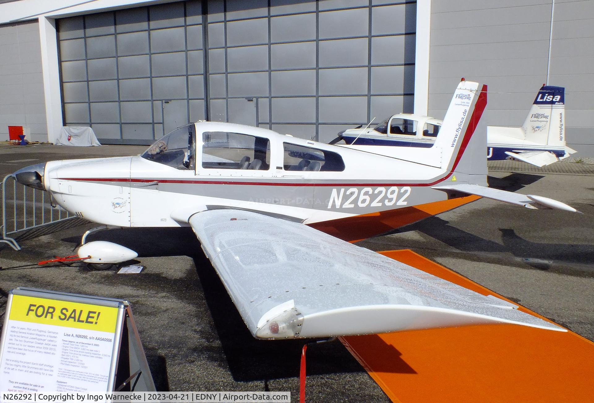N26292, 1977 Grumman American AA-5A Cheetah C/N AA5A0508, Grumman American AA-5A Cheetah at the AERO 2023, Friedrichshafen