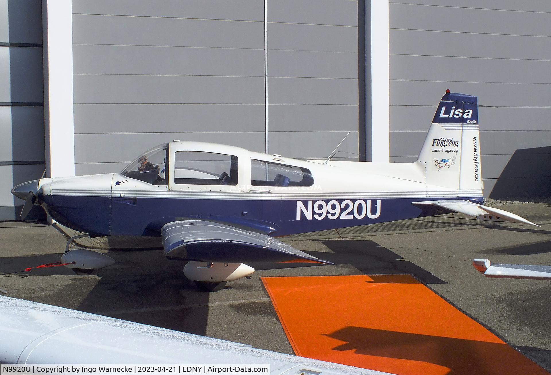 N9920U, 1977 Grumman American AA-5A Cheetah C/N AA5A0320, Grumman American AA-5A Cheetah at the AERO 2023, Friedrichshafen