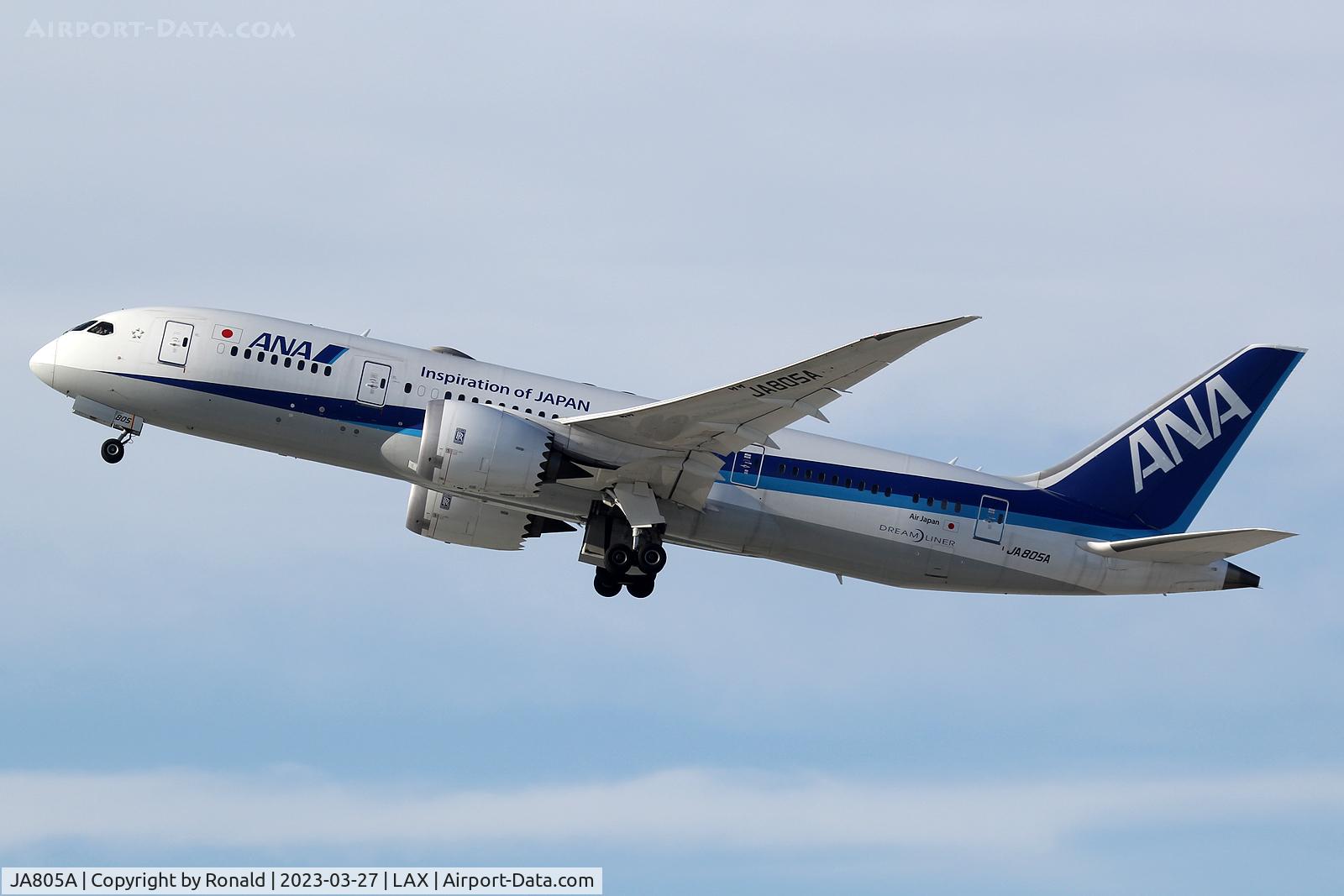 JA805A, 2010 Boeing 787-8 Dreamliner C/N 34514, at lax