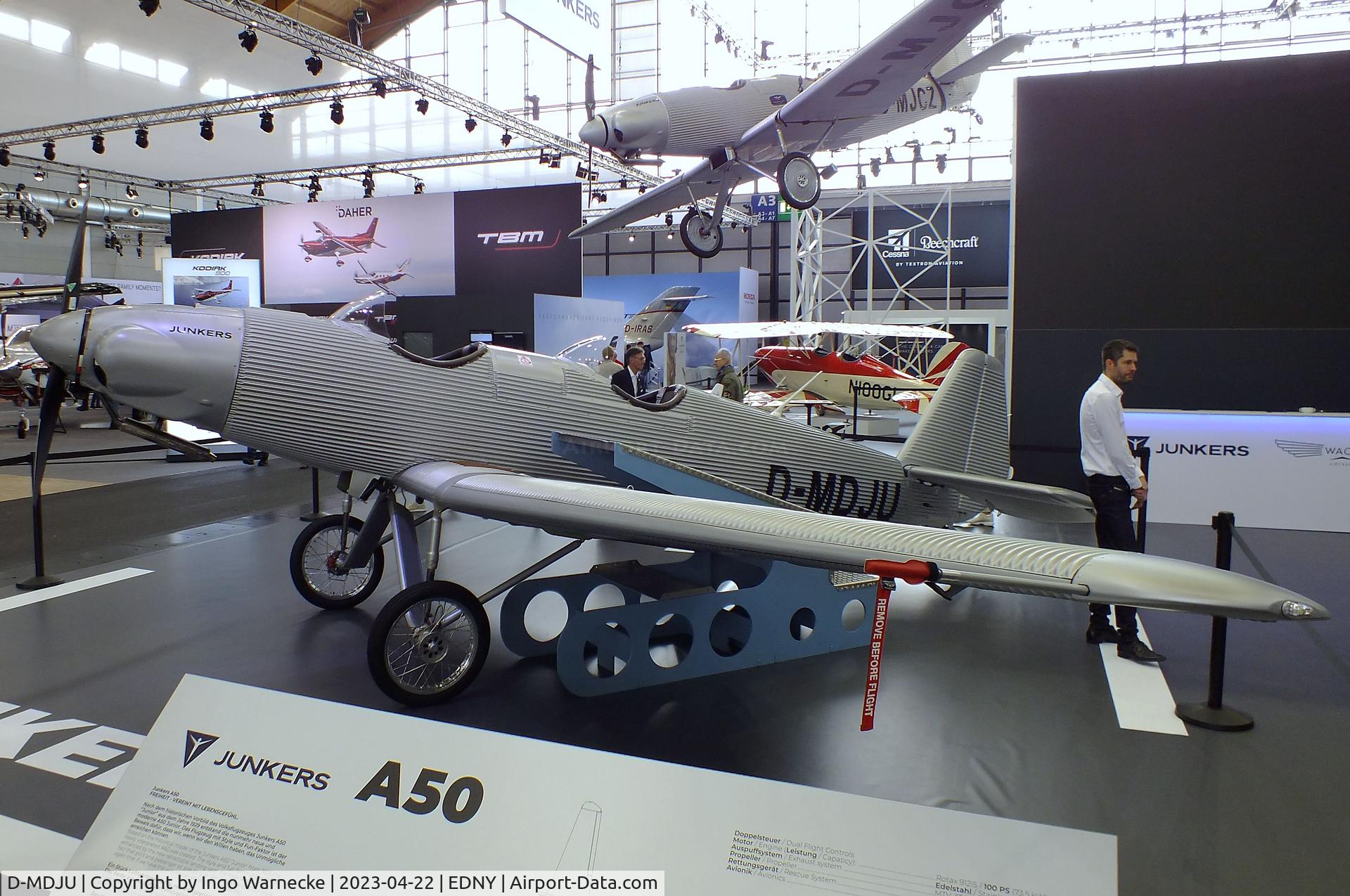 D-MDJU, 2021 Junkers Flugzeugwerke AG A50ci Replica C/N 001, Junkers Flugzeugwerke A 50 ci Junior replica at the AERO 2023, Friedrichshafen