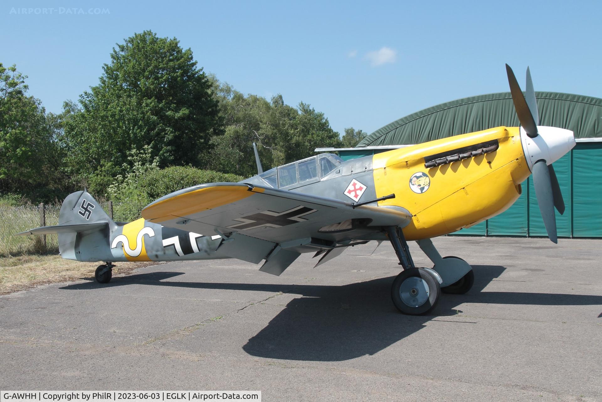 G-AWHH, 1958 Hispano HA-1112-M1L Buchon C/N 145, G-AWHH White 9 1958 HA-1112 M1L Buchon Blackbushe