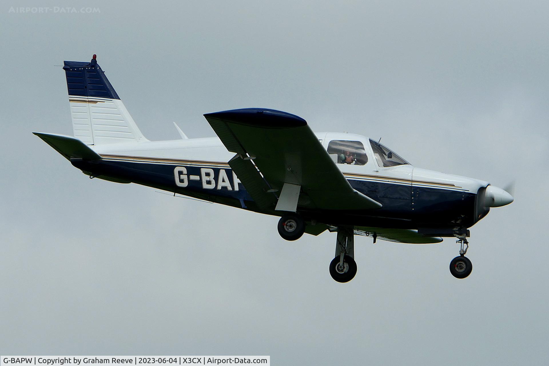 G-BAPW, 1968 Piper PA-28R-180 Cherokee Arrow C/N 28R-30697, Landing at Northrepps.