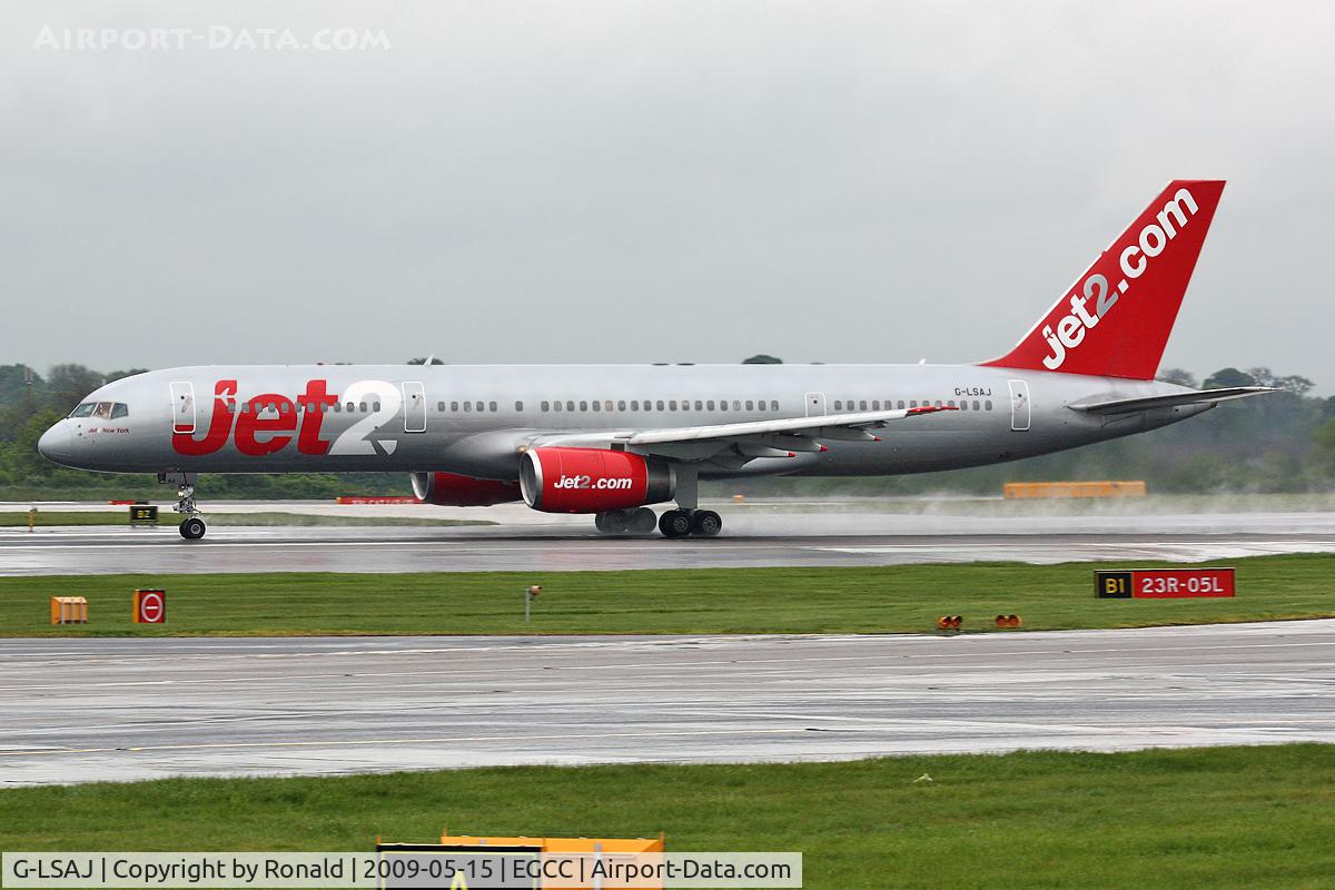G-LSAJ, 1990 Boeing 757-236 C/N 24793, at man