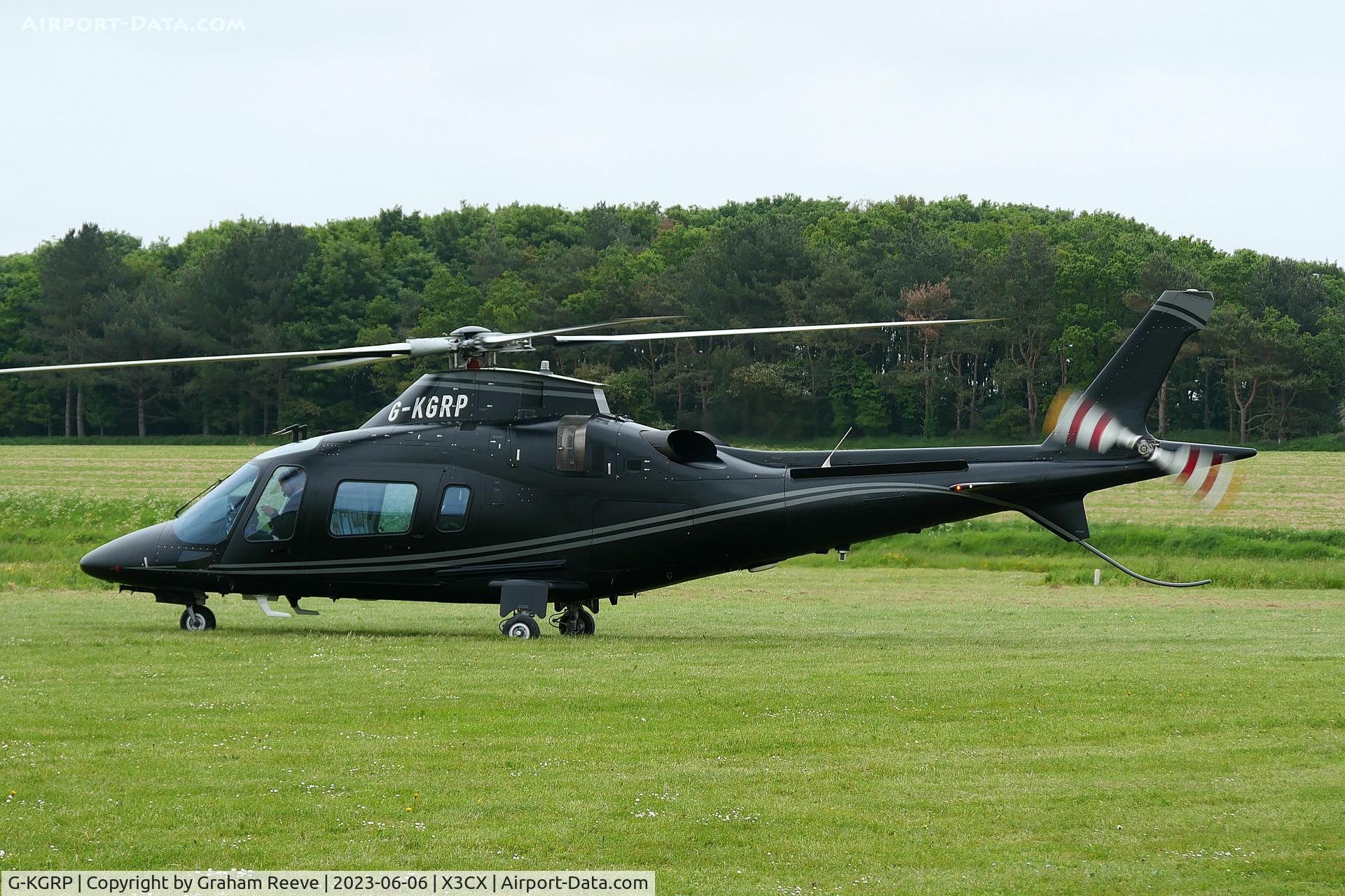 G-KGRP, 2011 Agusta A-109E Power C/N 11798, Just landed at Northrepps.