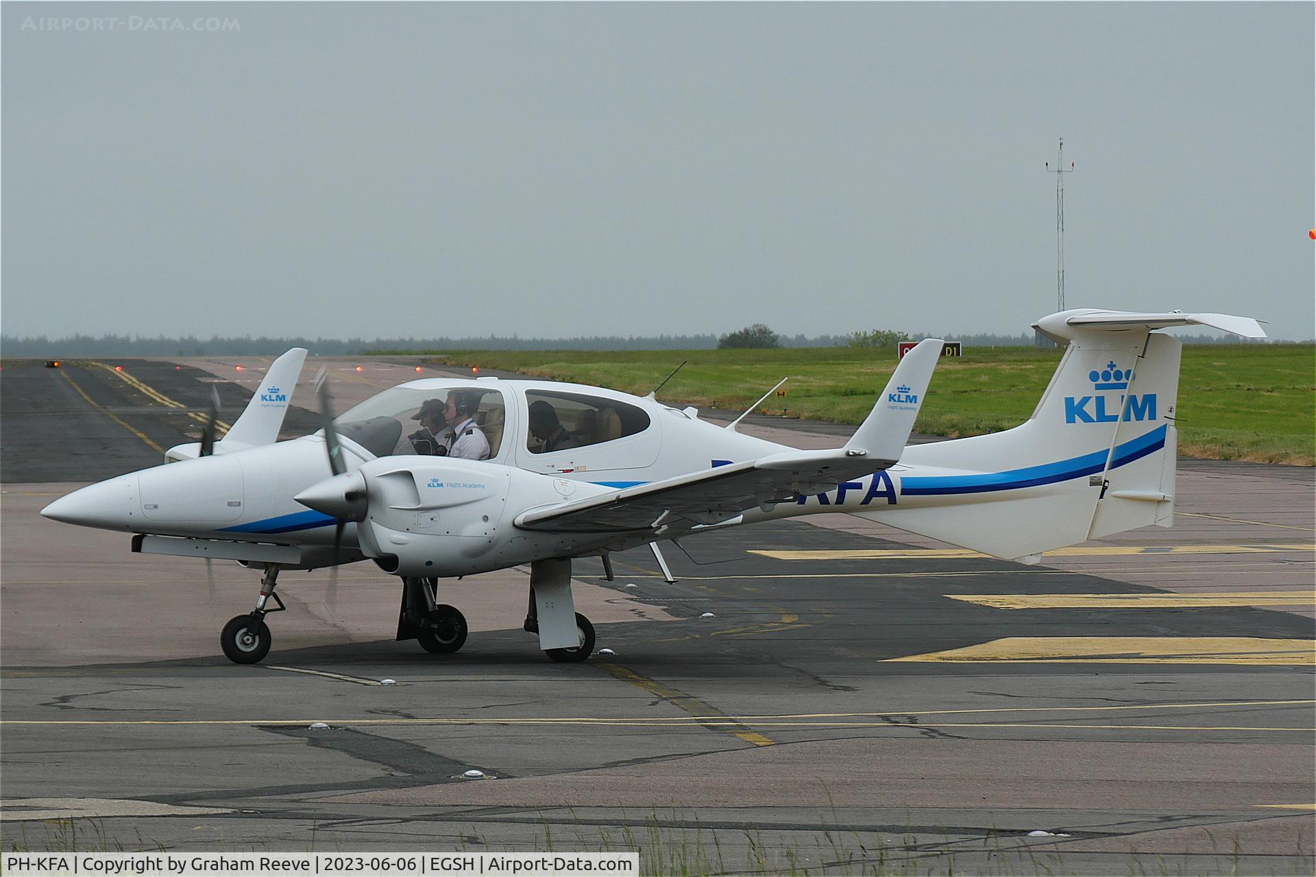 PH-KFA, 2014 Diamond DA-42NG Twin Star C/N 42.N138, Just landed at Norwich.