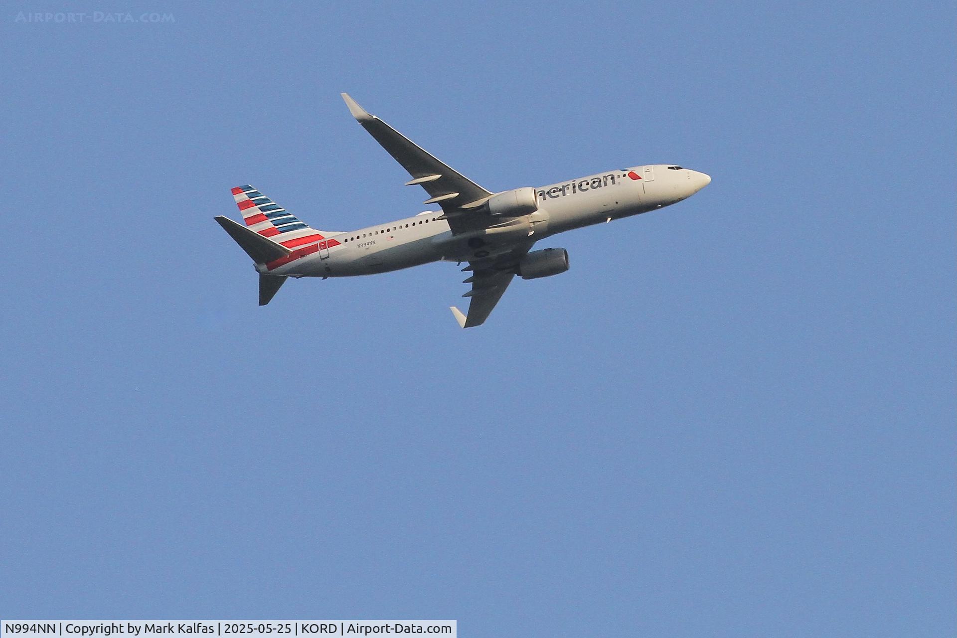 N994NN, 2016 Boeing 737-823 C/N 33248, American Airlines Boeing 737-823, N994NN AA865 PHL-ORD