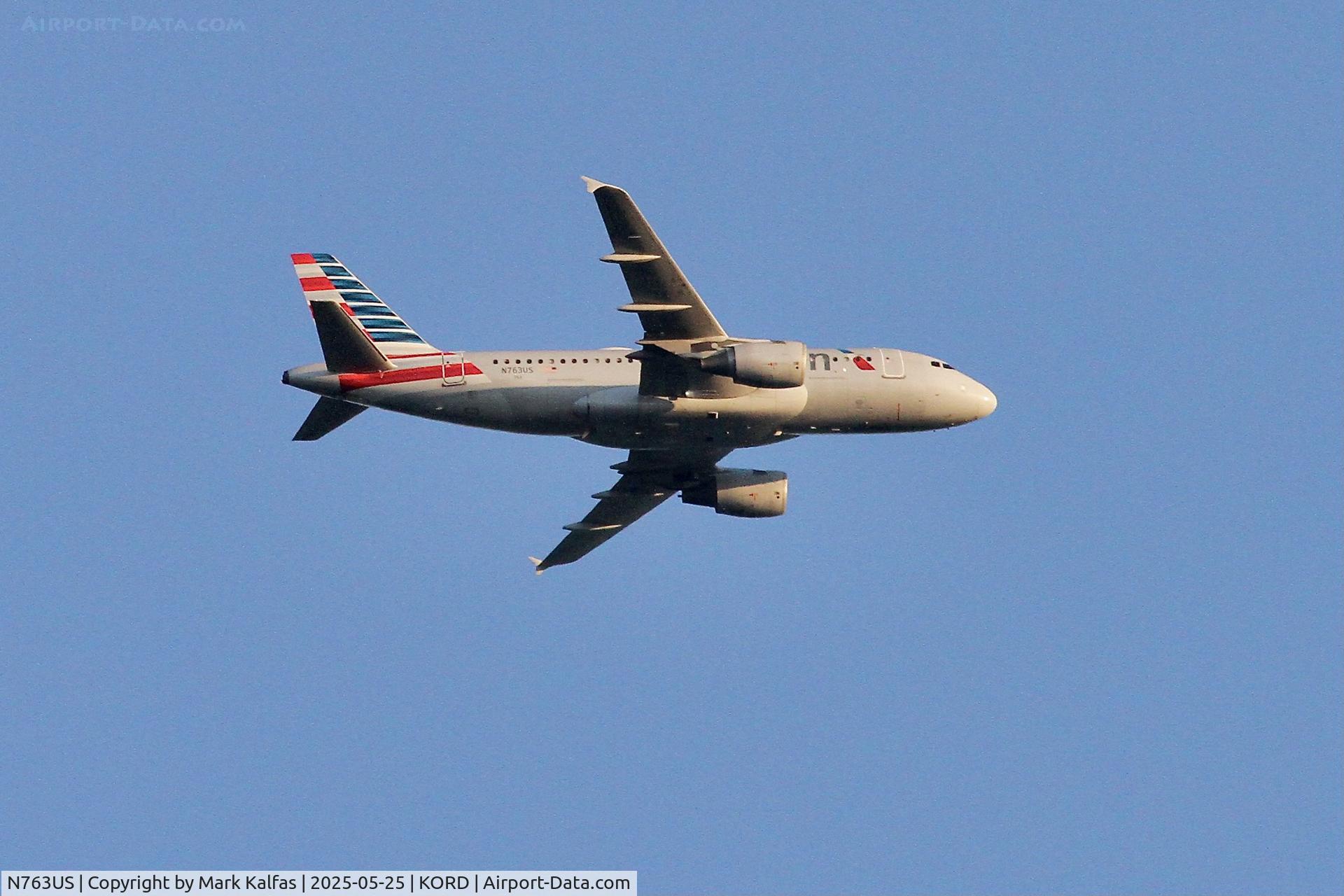 N763US, 2000 Airbus A319-112 C/N 1360, American Airlines Airbus A319-112, N763US AA636 DCA-ORD