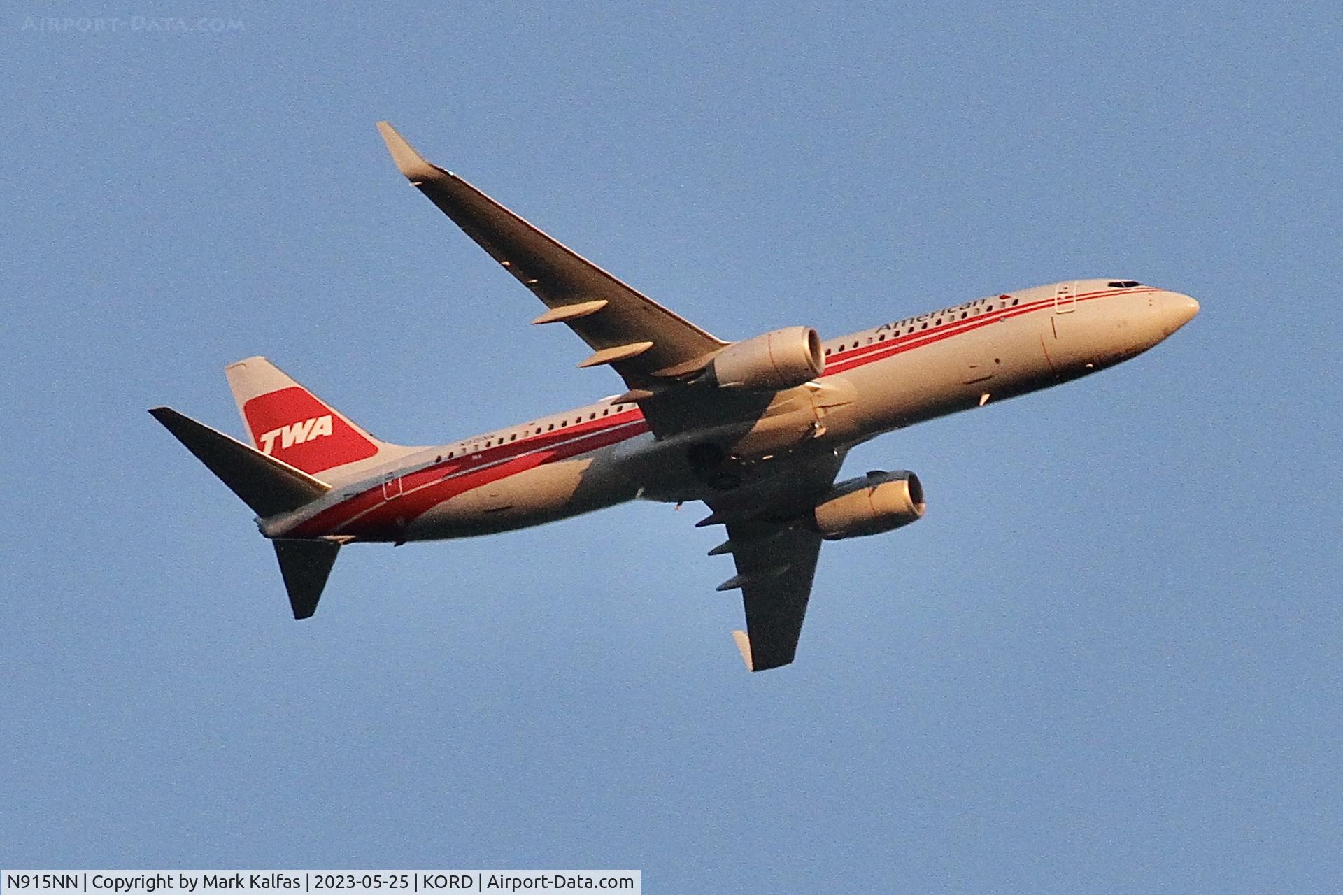 N915NN, 2013 Boeing 737-823 C/N 33227, American Airlines/ TWA retro Boeing 737-823, N915NN operating as AA1328 from RSW to ORD