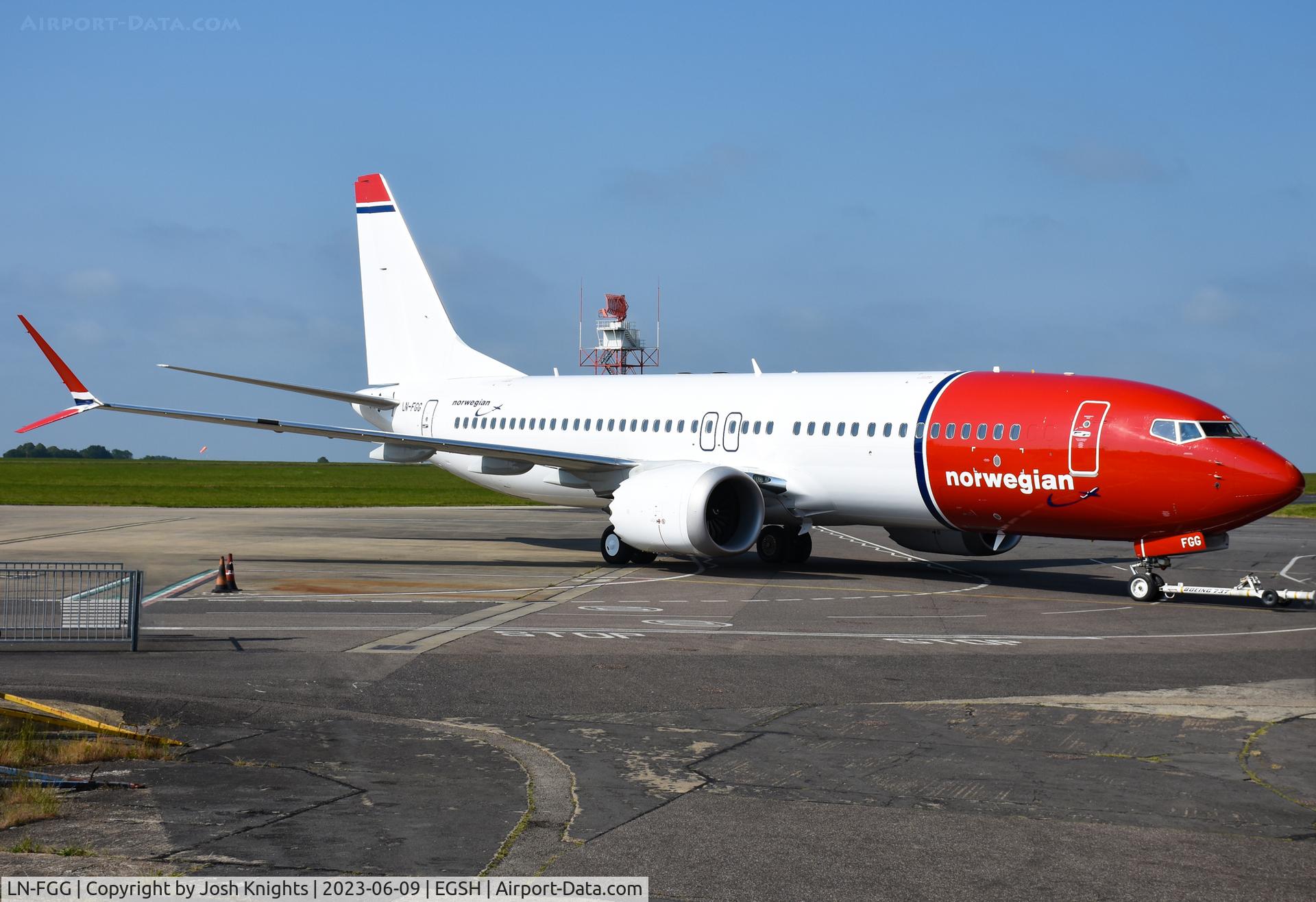 LN-FGG, 2021 Boeing 737-8 MAX C/N 43343, On Removal From The Paint Shop After Respray.