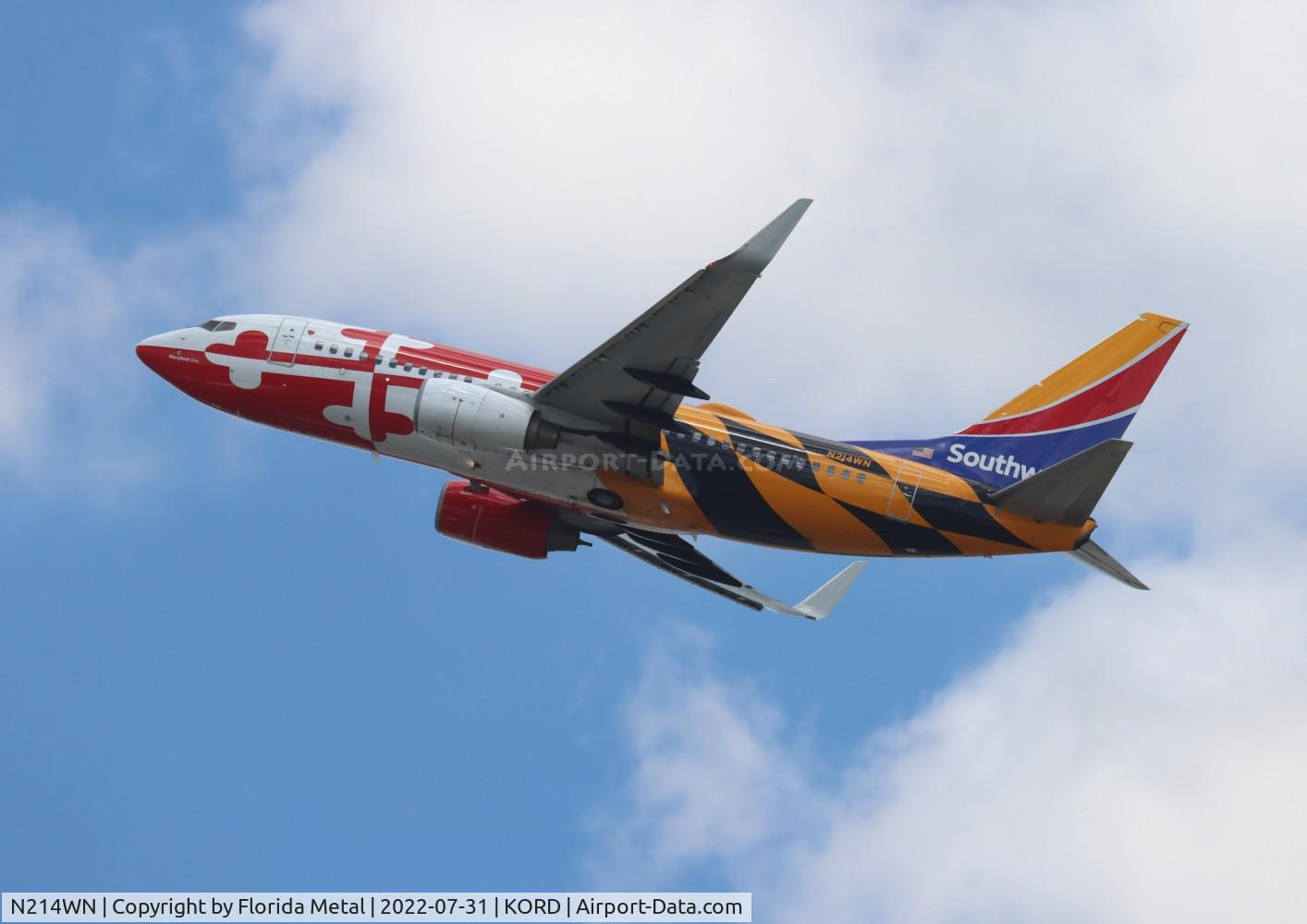 N214WN, 2005 Boeing 737-7H4 C/N 32486, SWA 737 Maryland zx ORD 28R