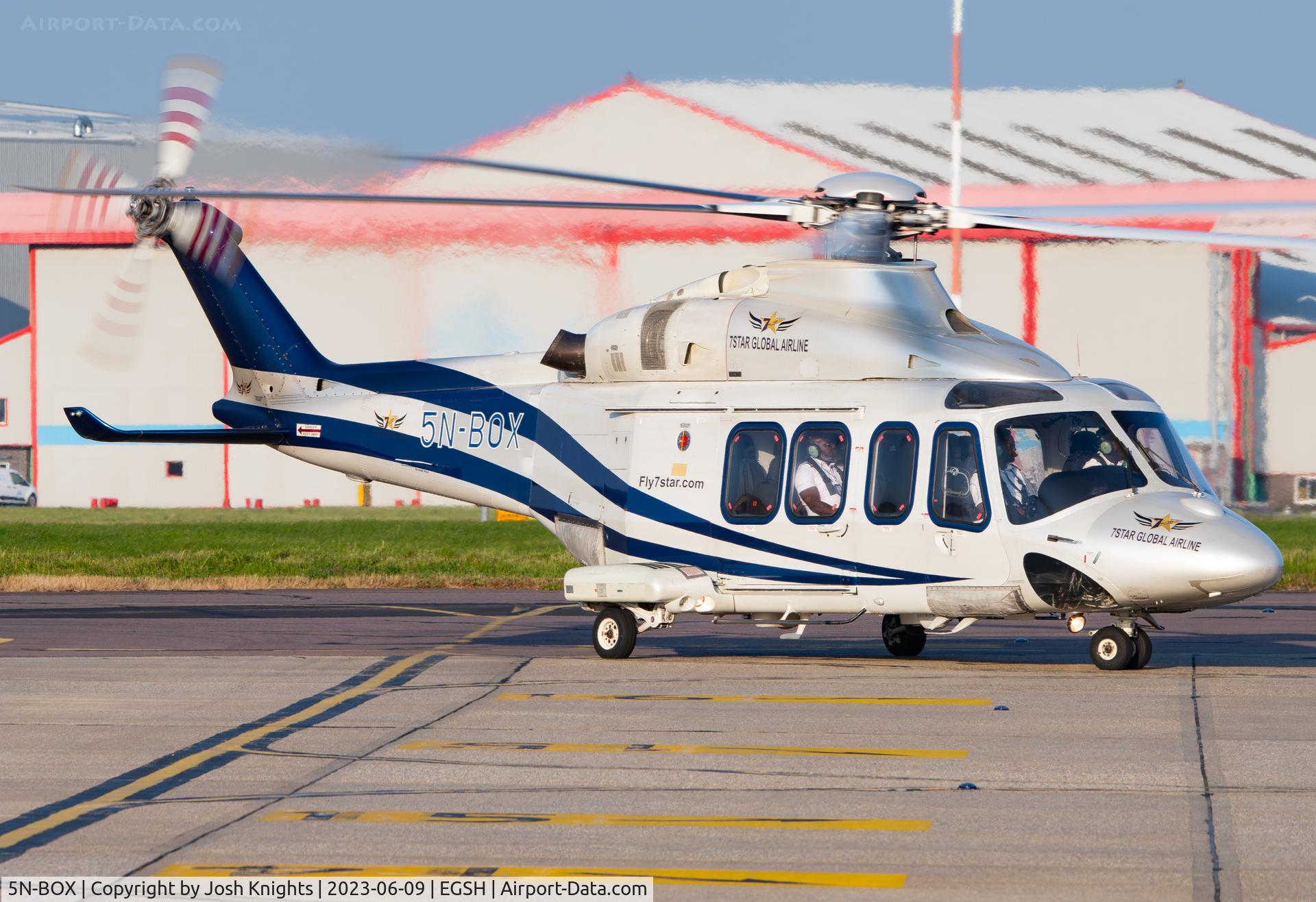 5N-BOX, 2012 AgustaWestland AW-139 C/N 31386, Arriving At Norwich From Lydd.