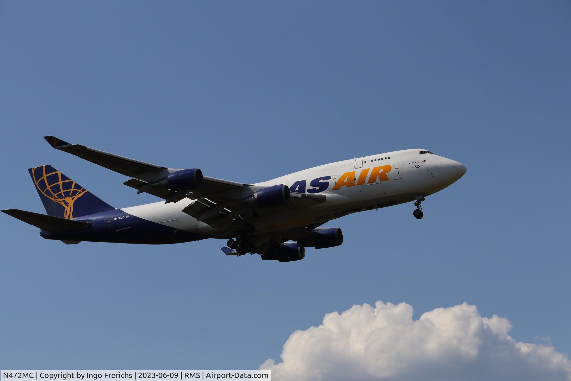N472MC, 1992 Boeing 747-45EBD(SF) C/N 27062, Atlas Air Boeing 747 N472MC approaching Ramstein Air Base.