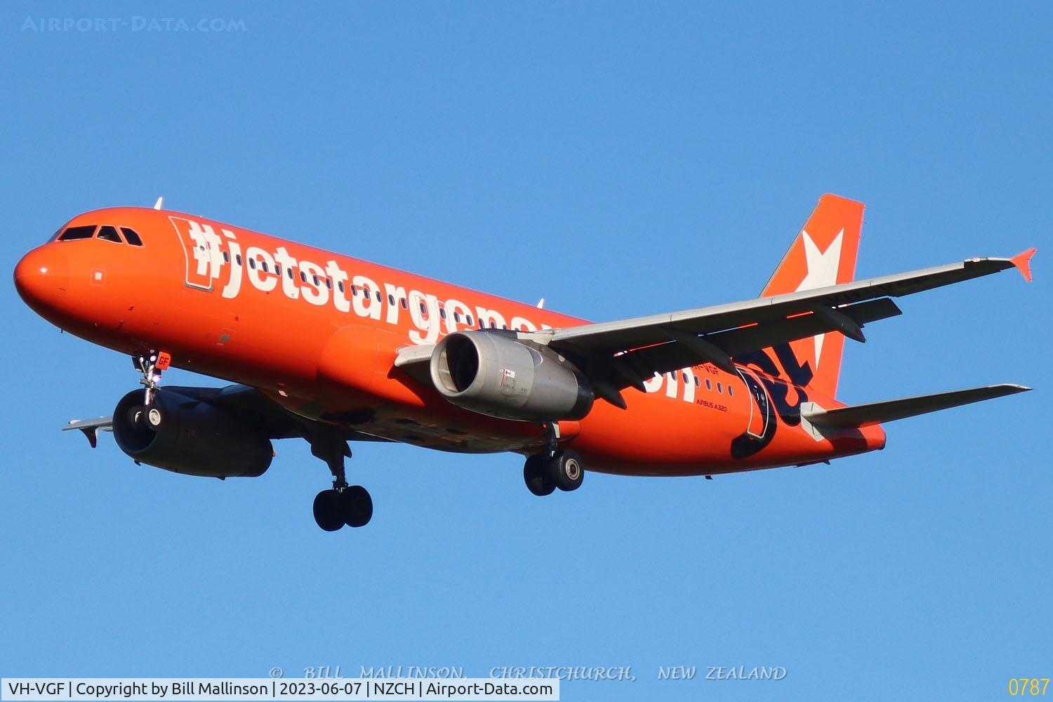 VH-VGF, 2010 AIRBUS A320-232 C/N 4497, JQ287 from WLG