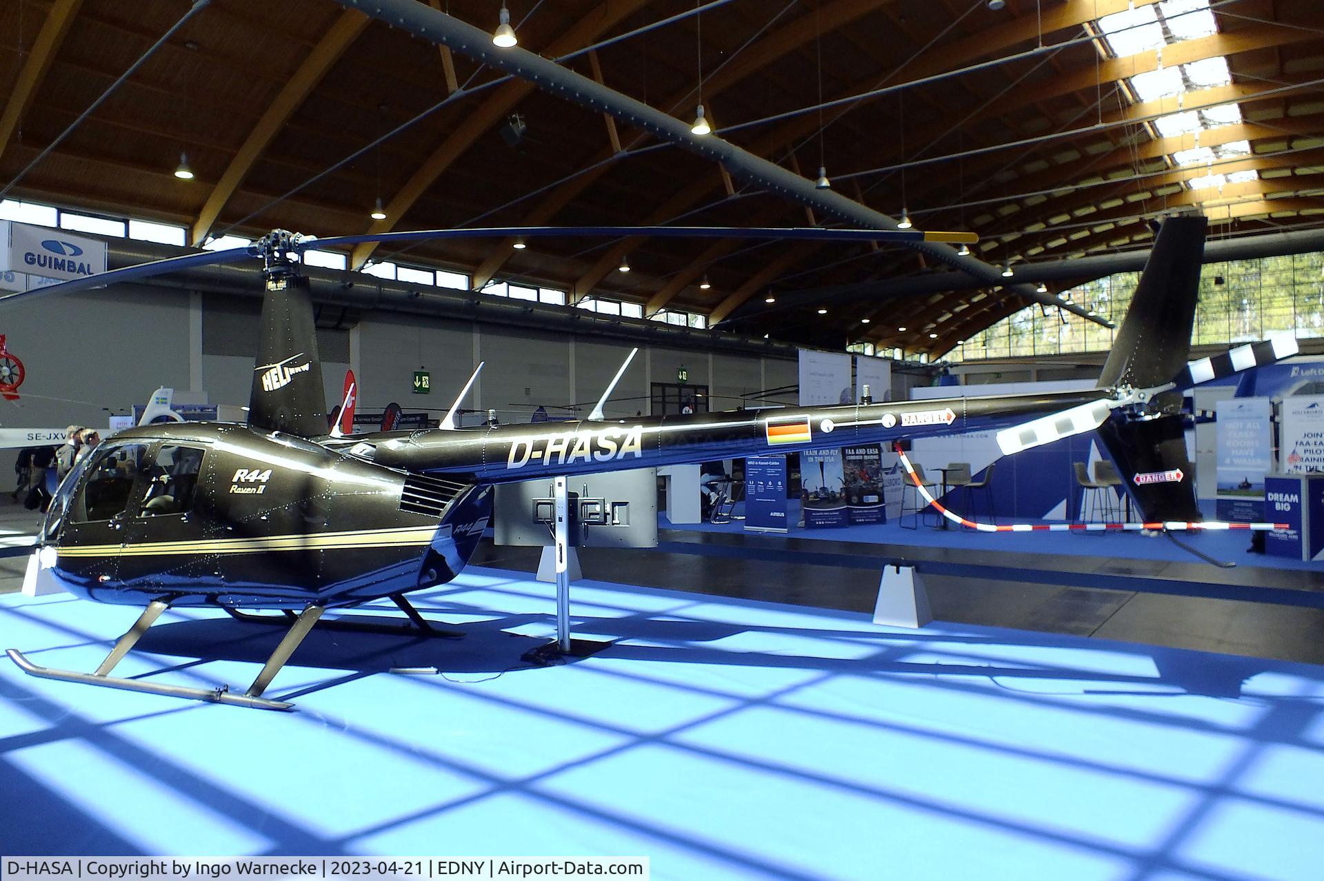 D-HASA, Robinson R44 Raven II C/N 14450, Robinson R44 Raven II of Heli NRW at the AERO 2023, Friedrichshafen