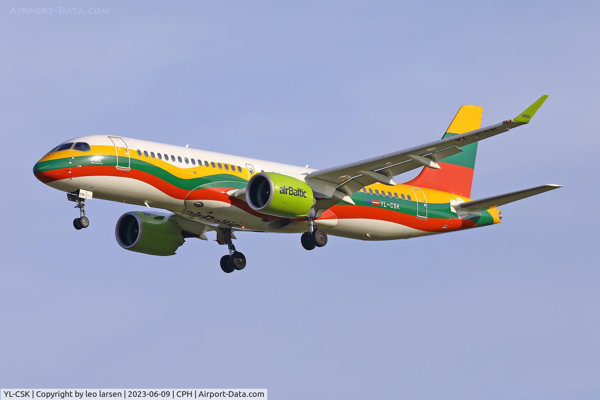 YL-CSK, 2018 Airbus A220-300 C/N 55039, Copenhagen 9.6.2023