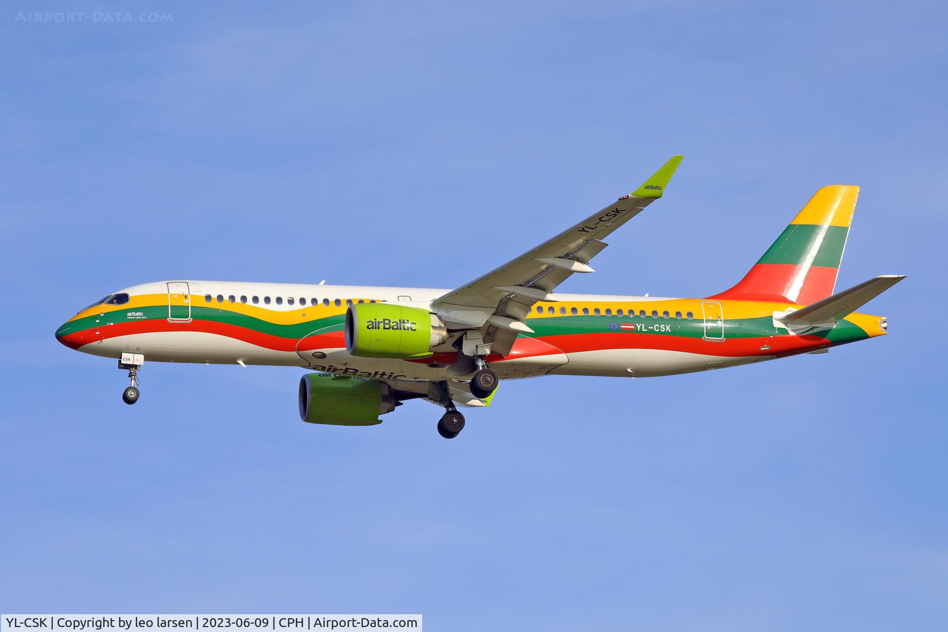 YL-CSK, 2018 Airbus A220-300 C/N 55039, Copenhagen 9.6.2023