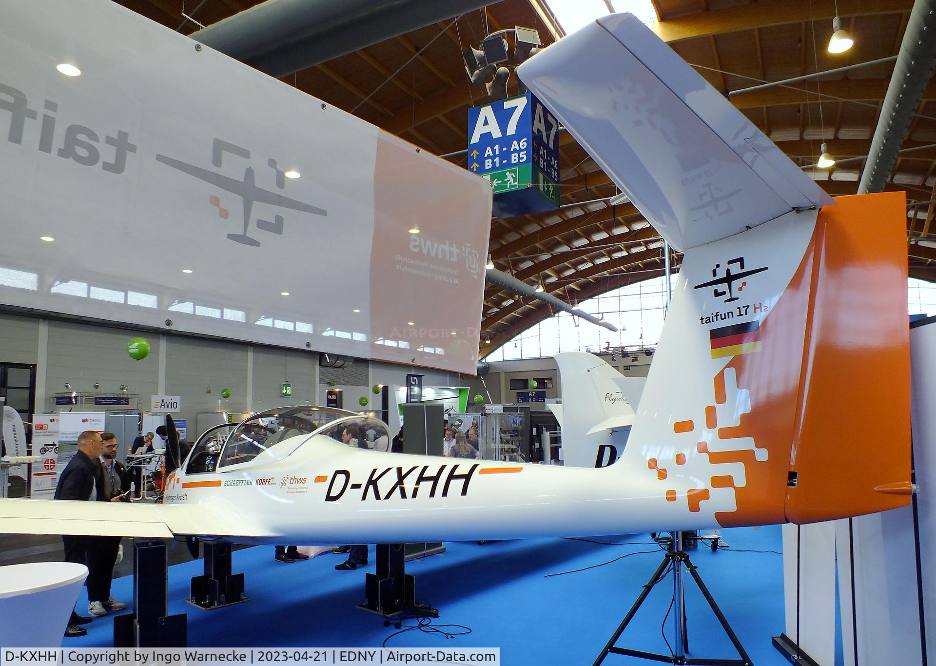 D-KXHH, Valentin / THWS Taifun 17 H2 C/N not found_D-KXHH, Valentin / THWS (Technical University of Applied Sciences Würzburg-Schweinfurt) Taifun 17 H2 with electric motor powered by fuel cell at the AERO 2023, Friedrichshafen