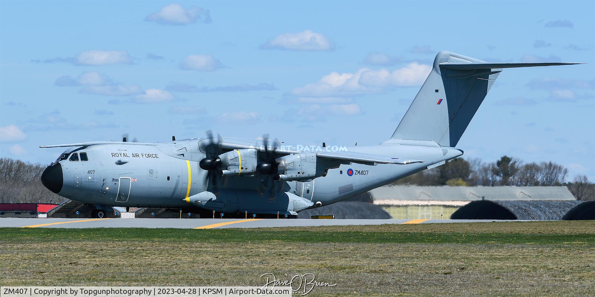 ZM407, 2015 Airbus A400M Atlas C.1 C/N 026, ASCOT4518 taking RW34