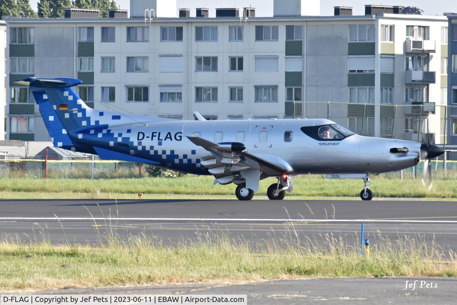 D-FLAG, 2020 Pilatus PC-12/47E NGX C/N 2026, Ready for take-off at Antwerp Airport.
