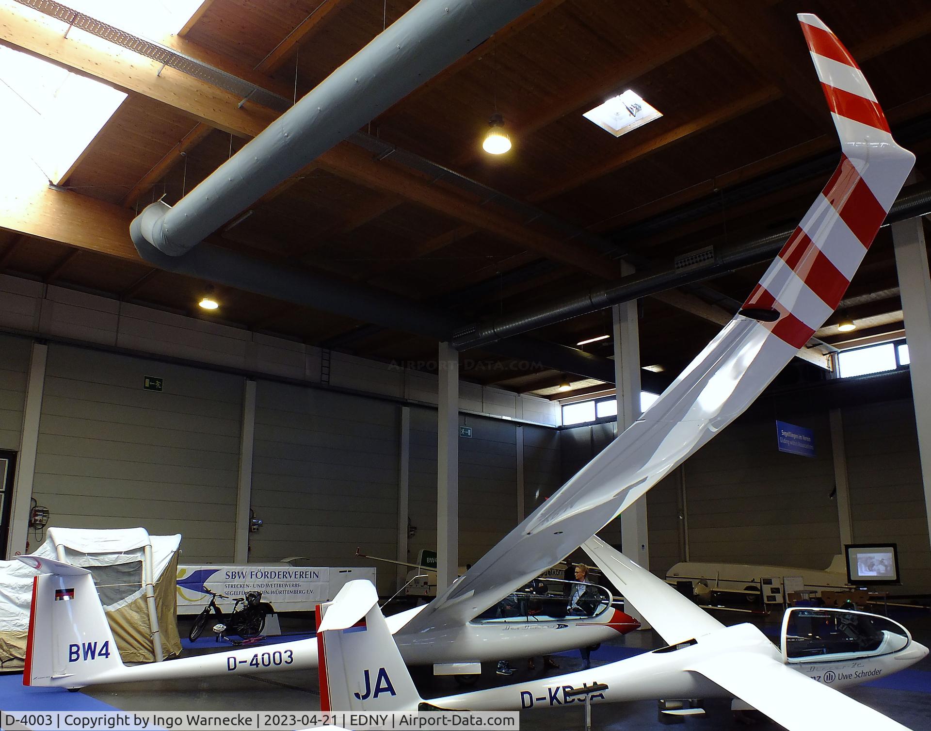D-4003, Schempp-Hirth Duo Discus XL C/N 718, Schempp-Hirth Duo Discus XL at the AERO 2023, Friedrichshafen